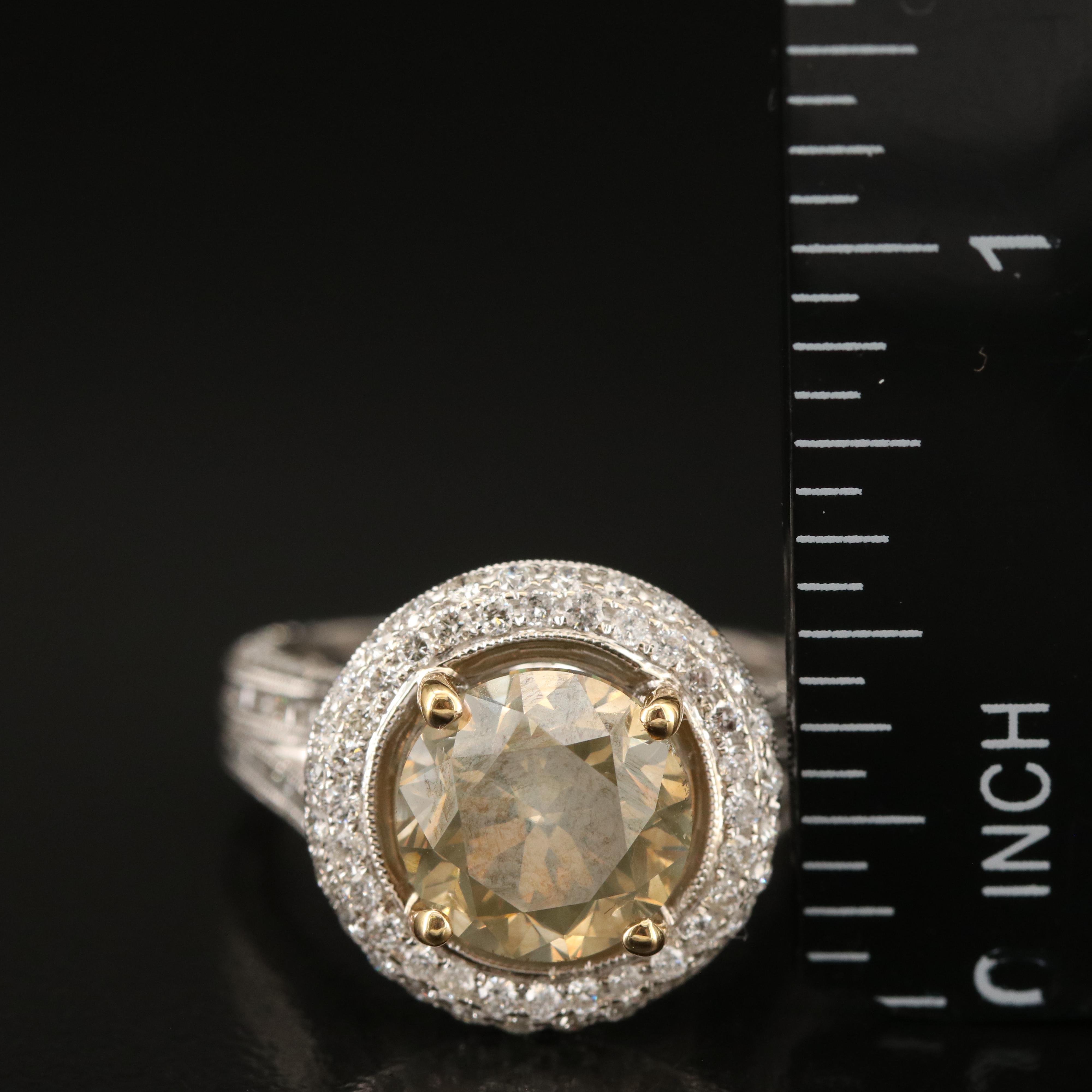 18K 5.14 CTW Diamond Halo Ring