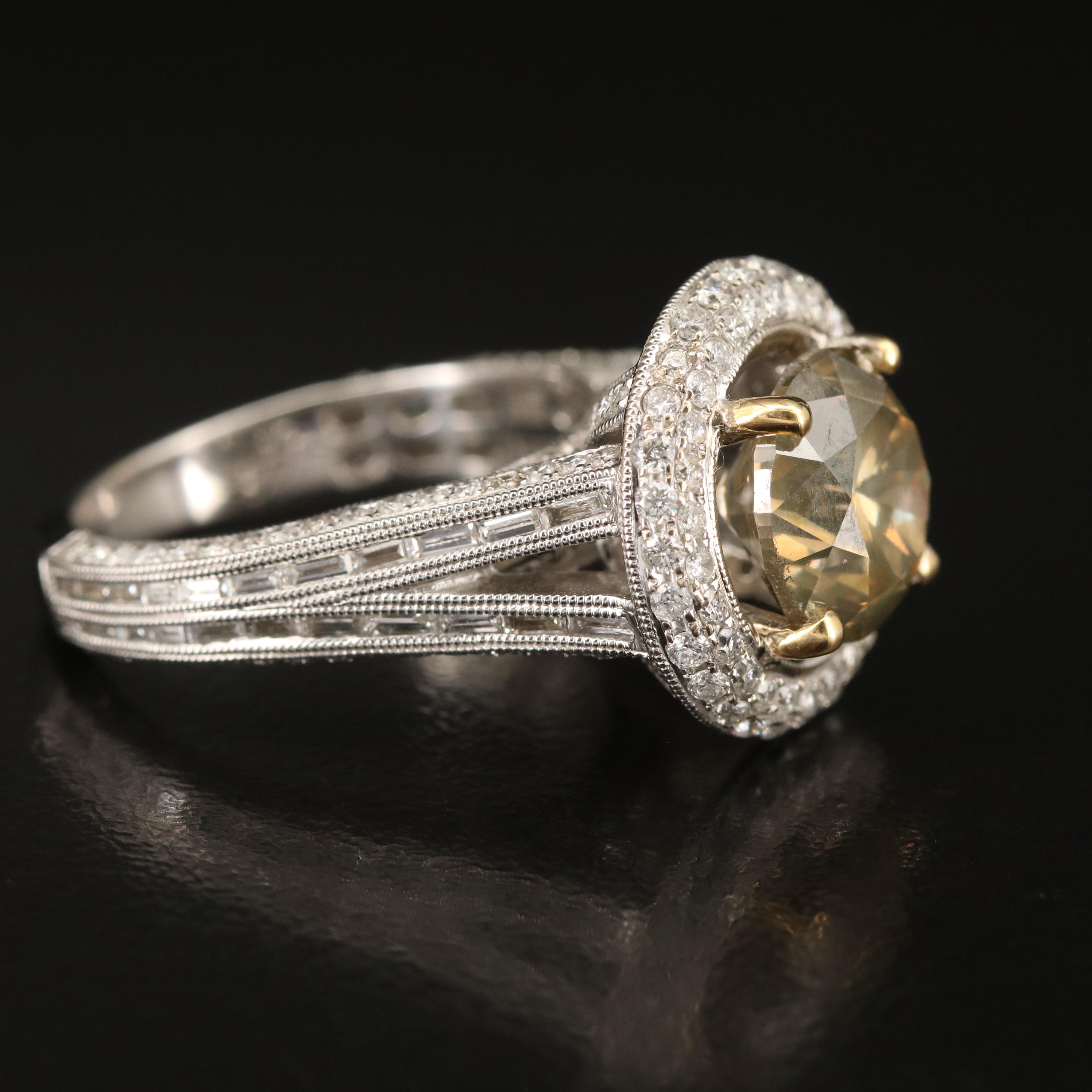 18K 5.14 CTW Diamond Halo Ring