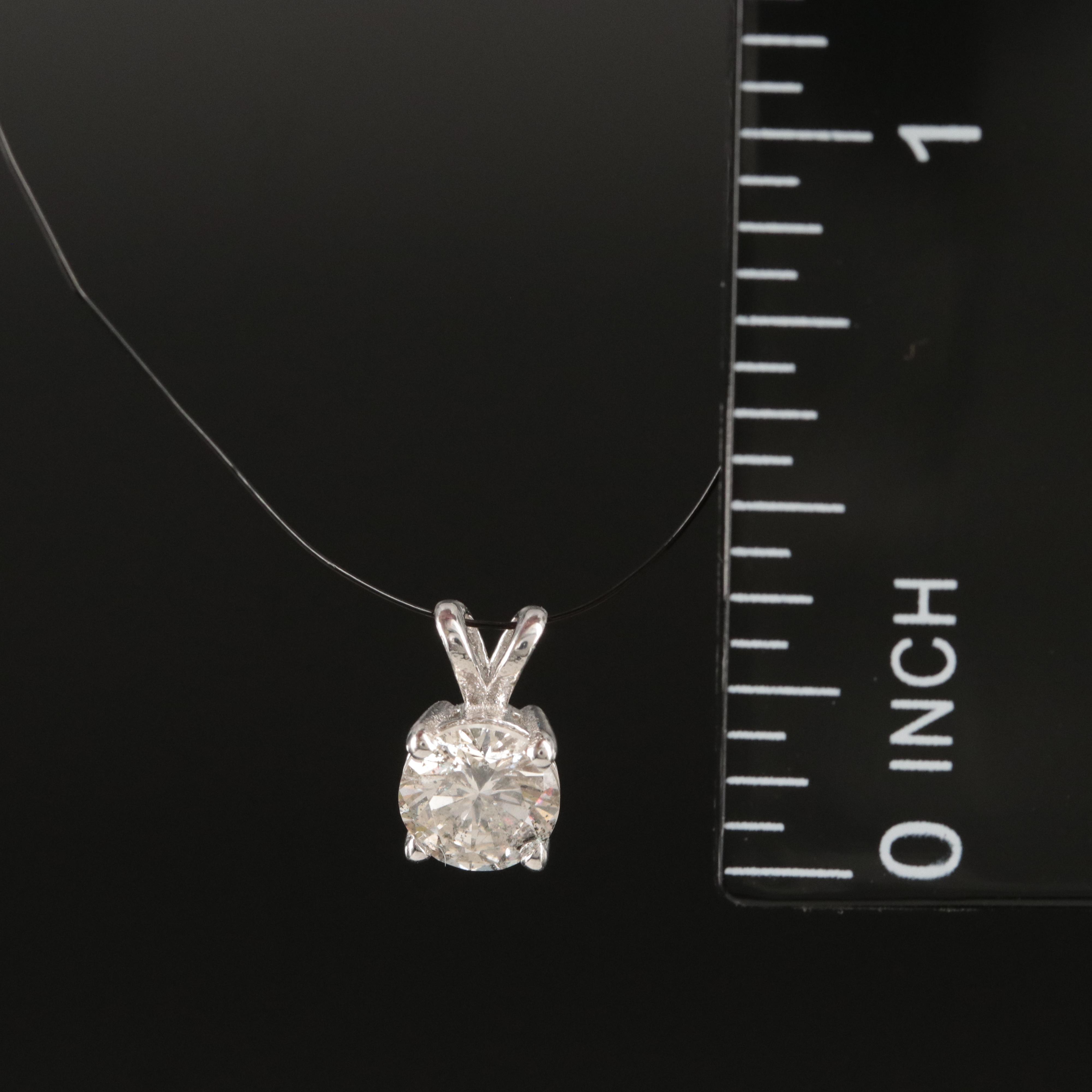 14K 0.78 CT Diamond Solitaire Pendant