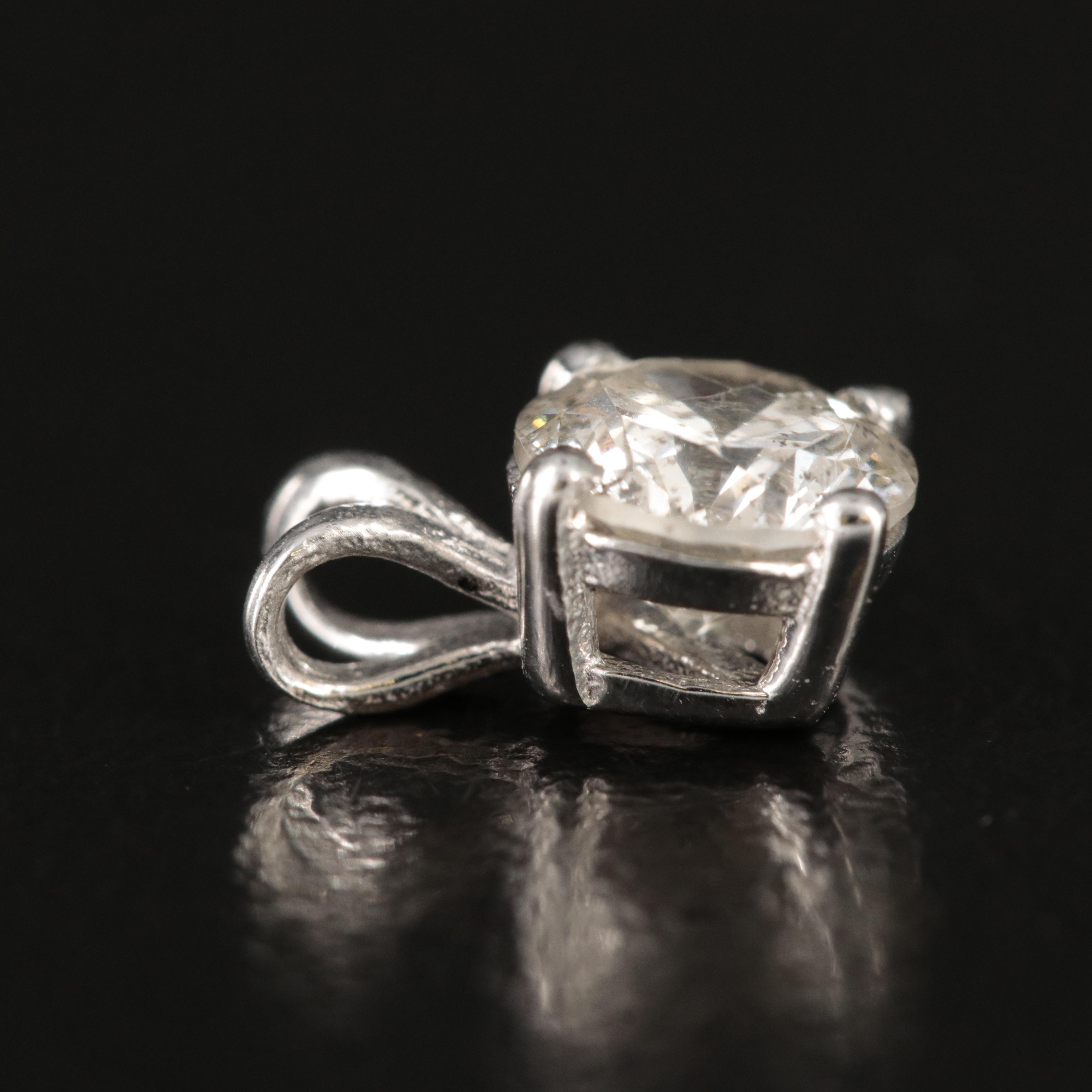 14K 0.78 CT Diamond Solitaire Pendant