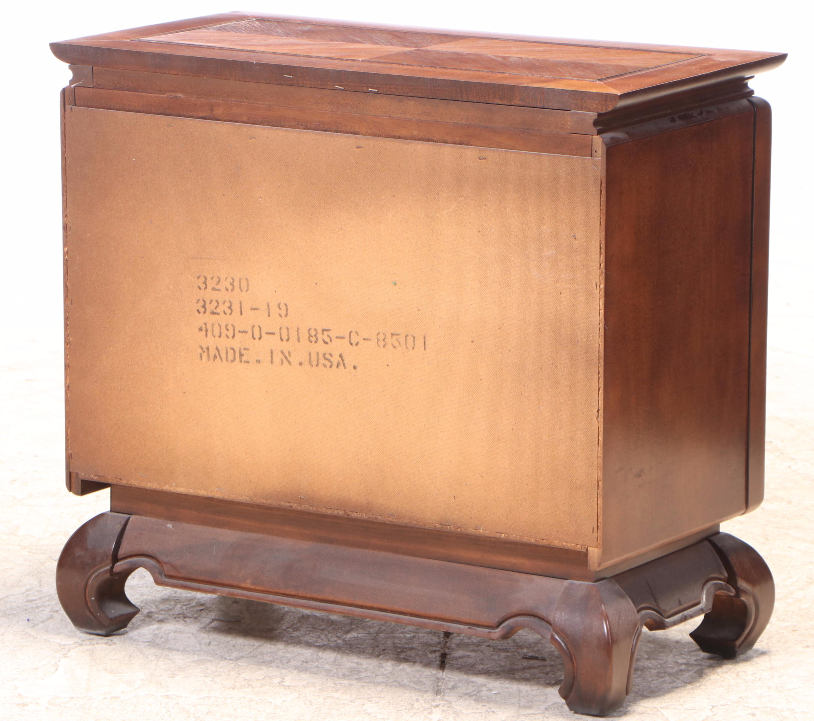 Chinese Style Press-Decorated Hardwood Side Cabinet, Mid to Late 20th Century