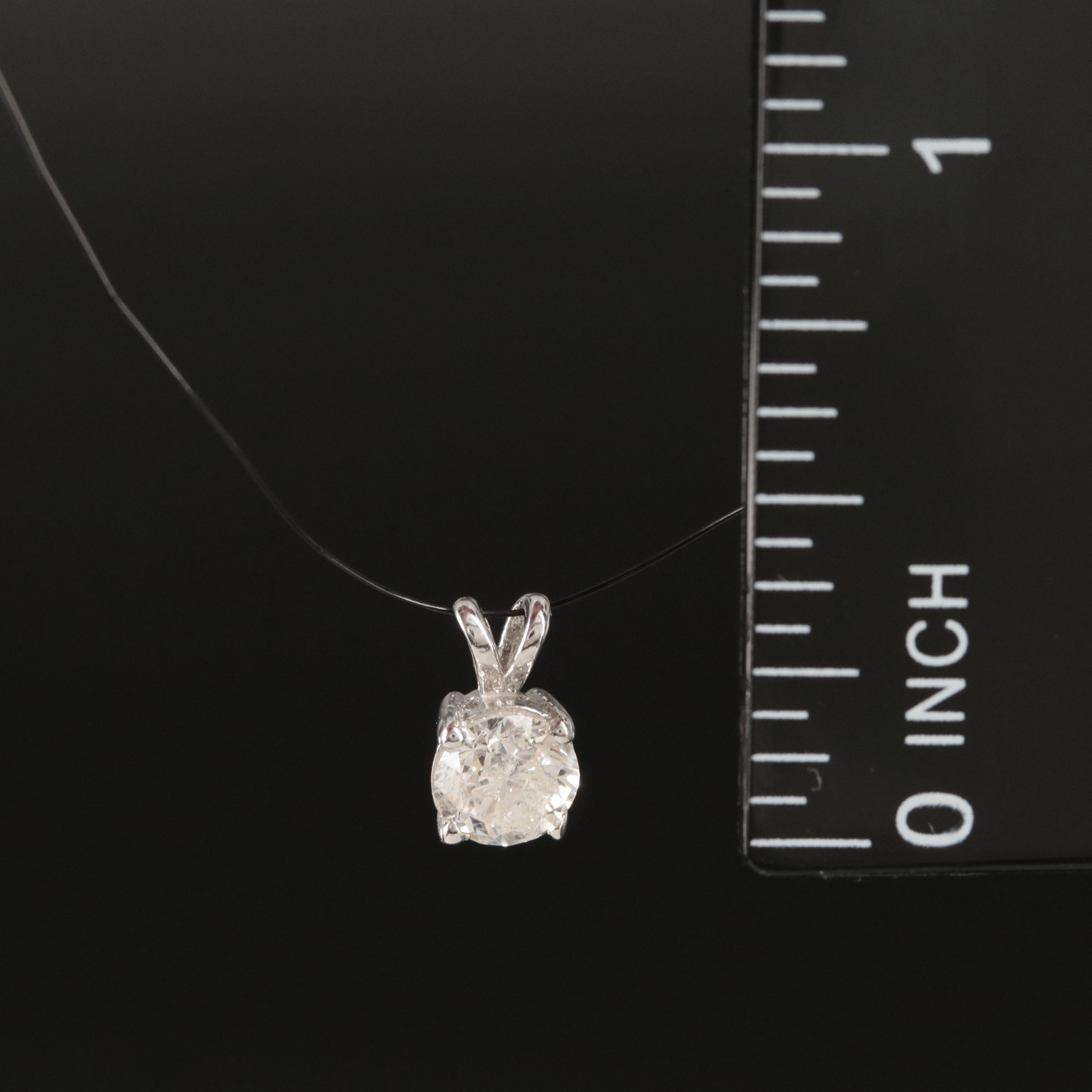 14K 0.65 CT Diamond Solitaire Pendant