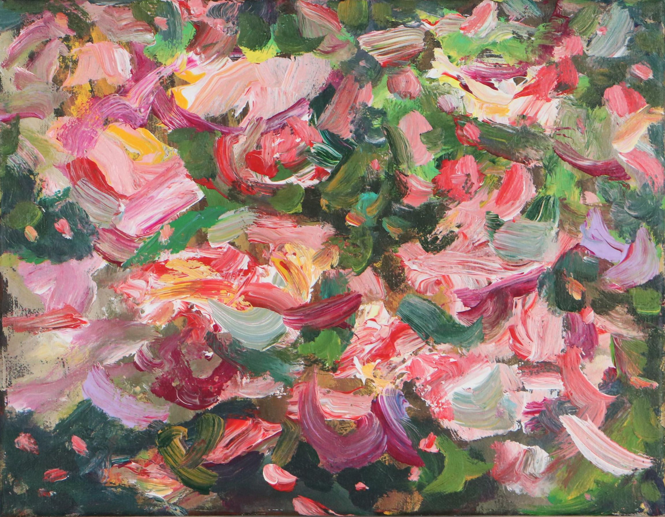 Leif Janek Floral Acrylic Painting, 21st Century