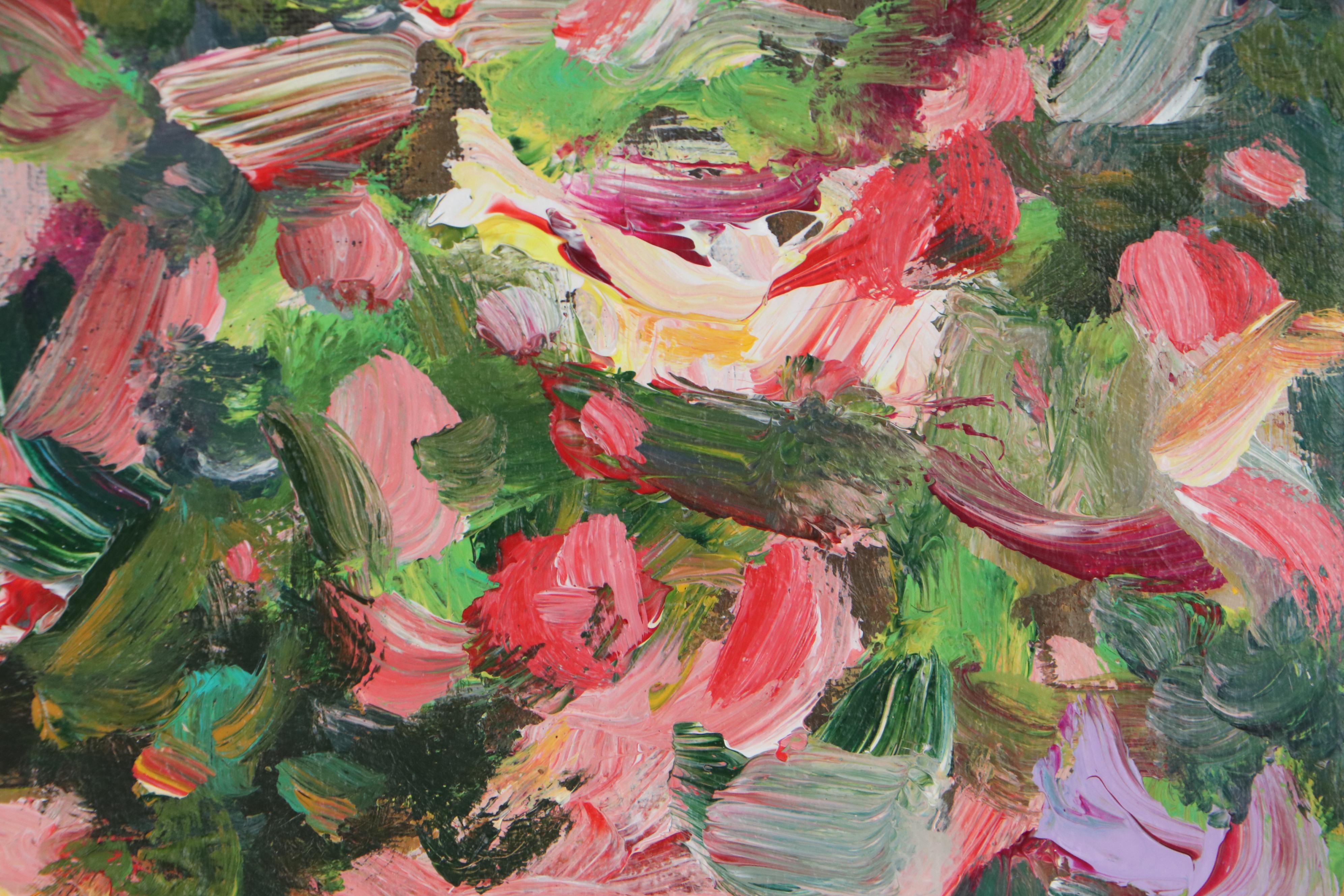 Leif Janek Floral Acrylic Painting, 21st Century