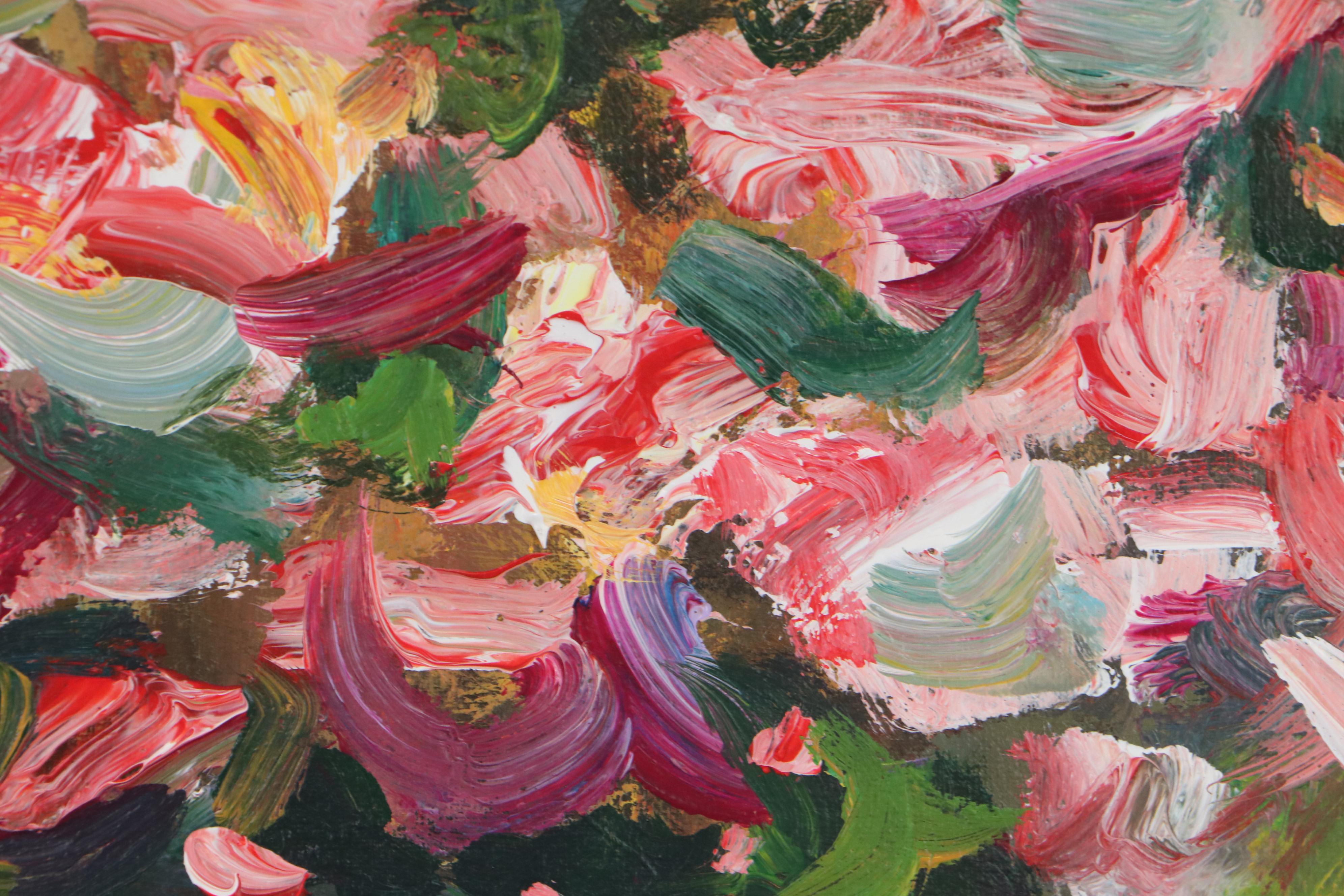 Leif Janek Floral Acrylic Painting, 21st Century