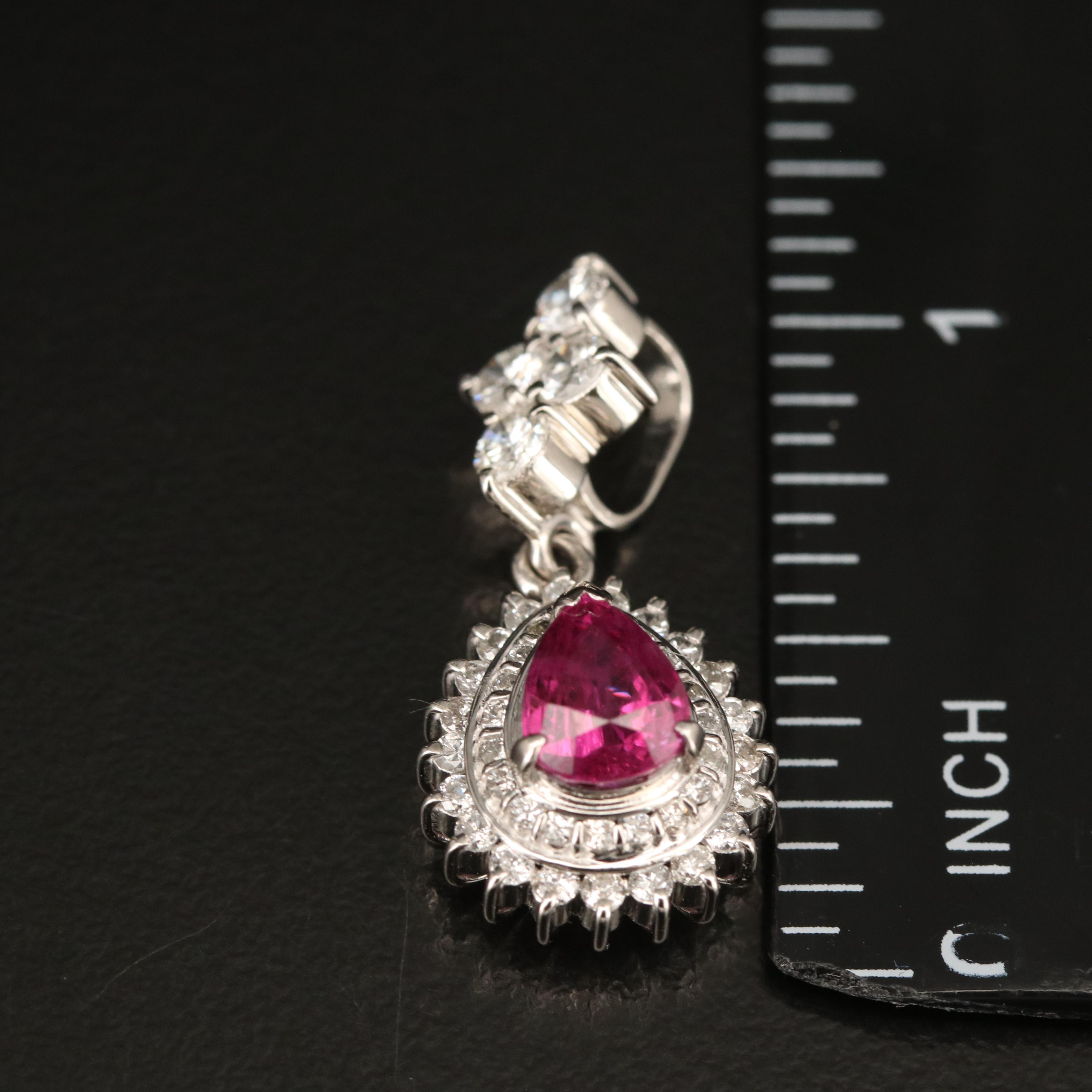 Platinum 1.27 CT Ruby and Diamond Pendant
