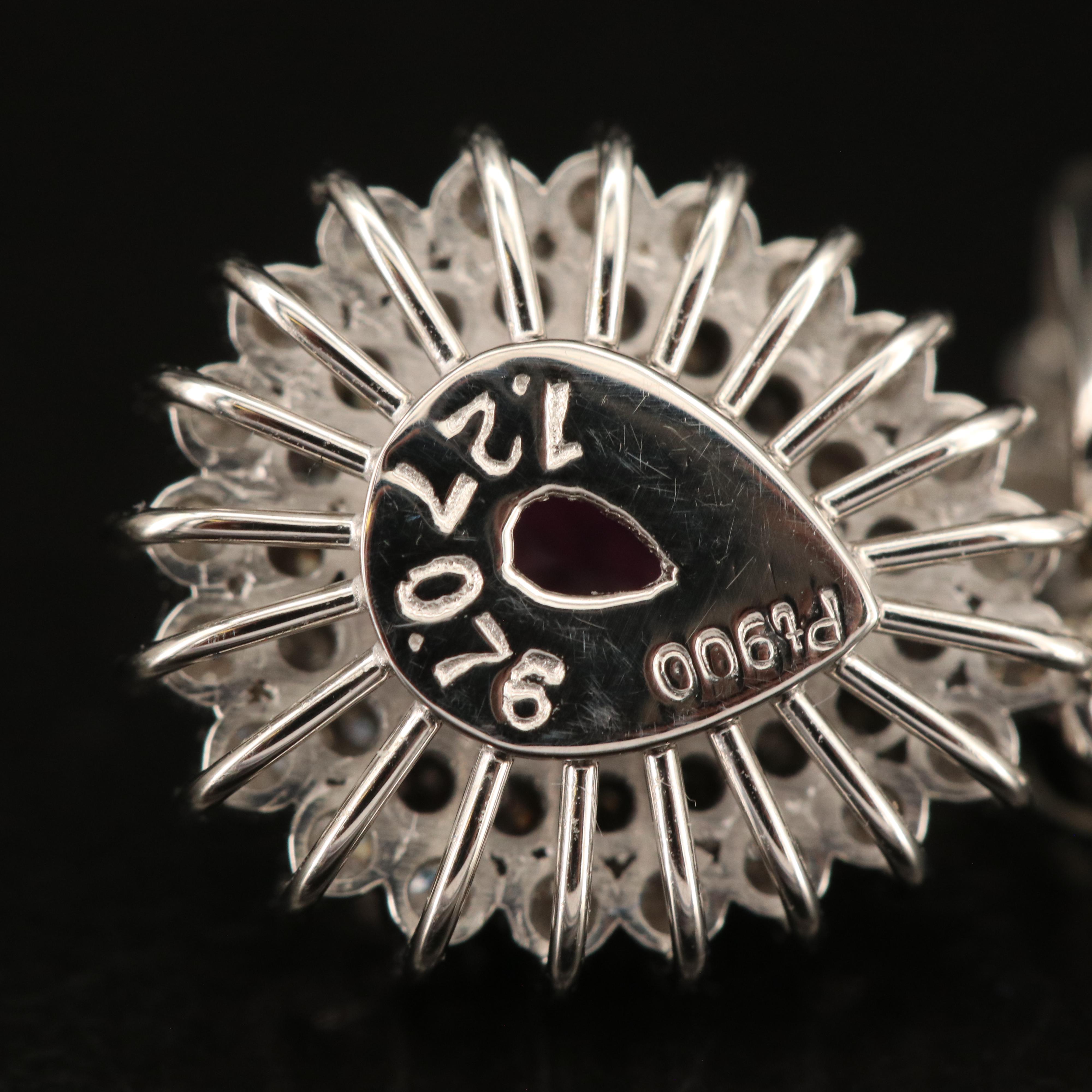 Platinum 1.27 CT Ruby and Diamond Pendant