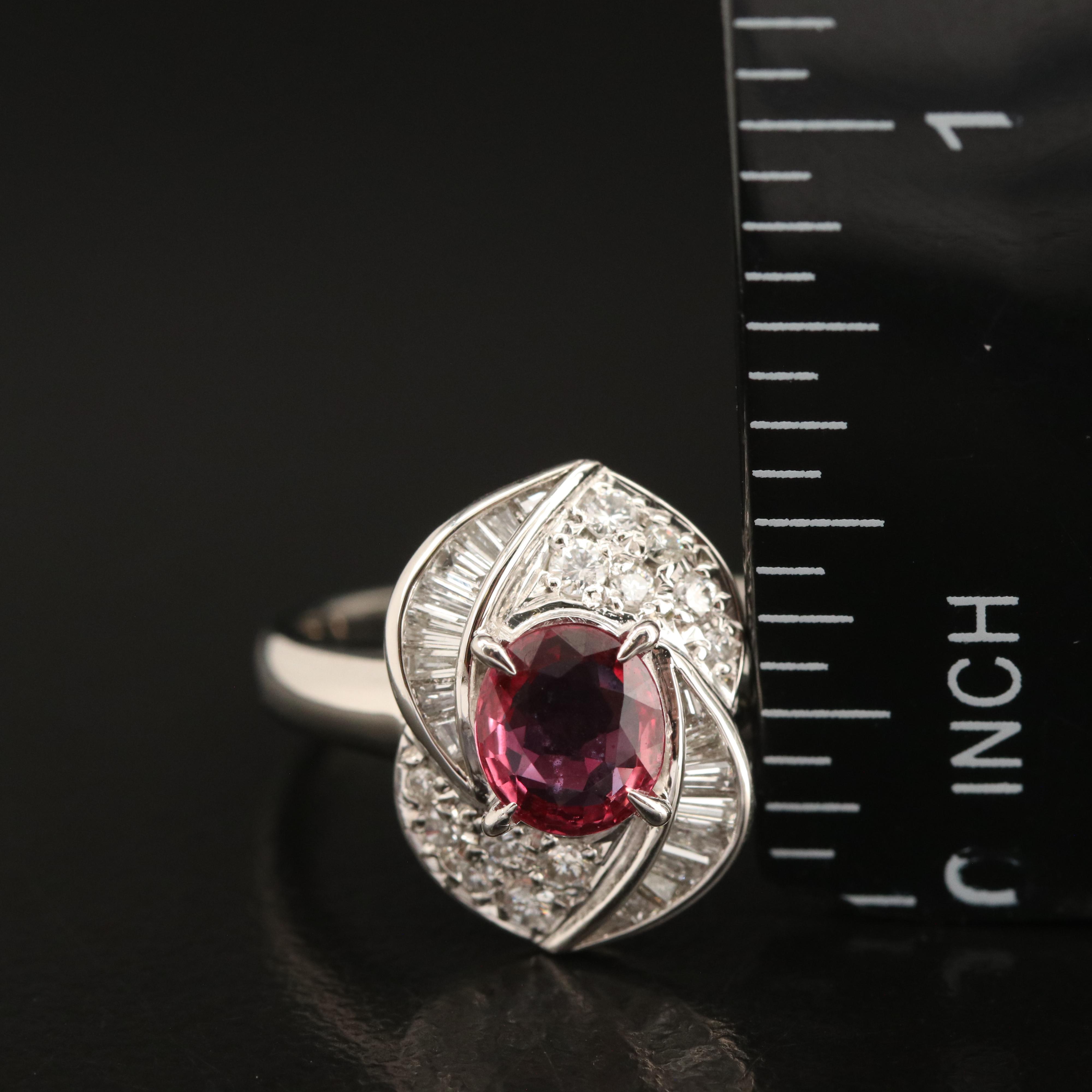 Platinum Ruby and Diamond Ring