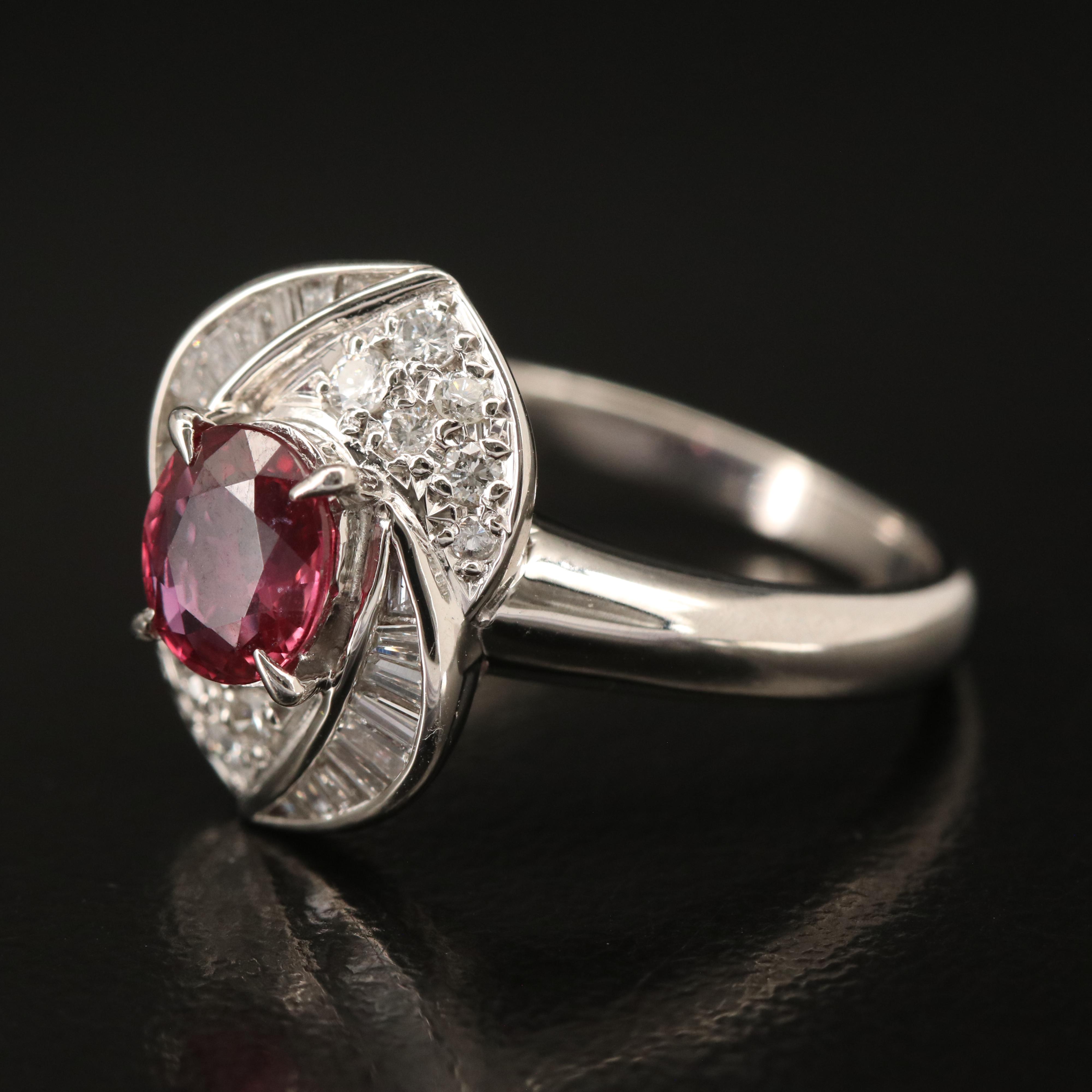 Platinum Ruby and Diamond Ring