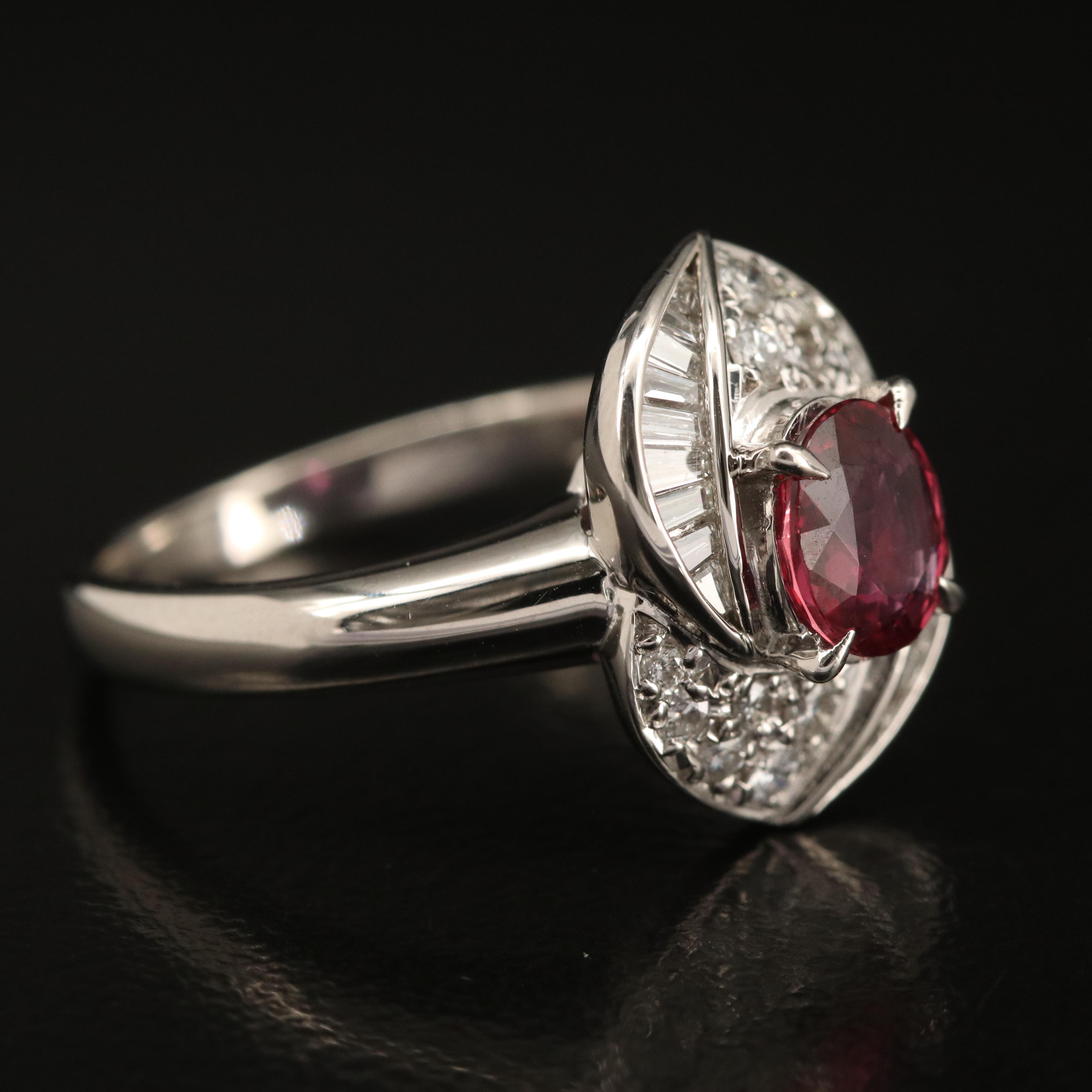 Platinum Ruby and Diamond Ring