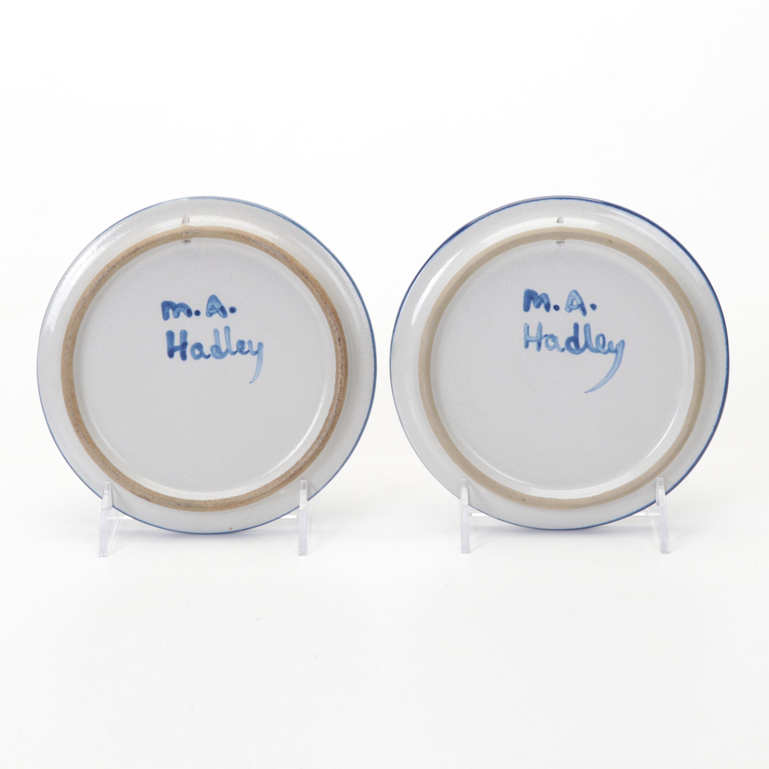 M.A. Hadley and Louisville Stoneware Pottery with Folk Art Ram Wall Hanging