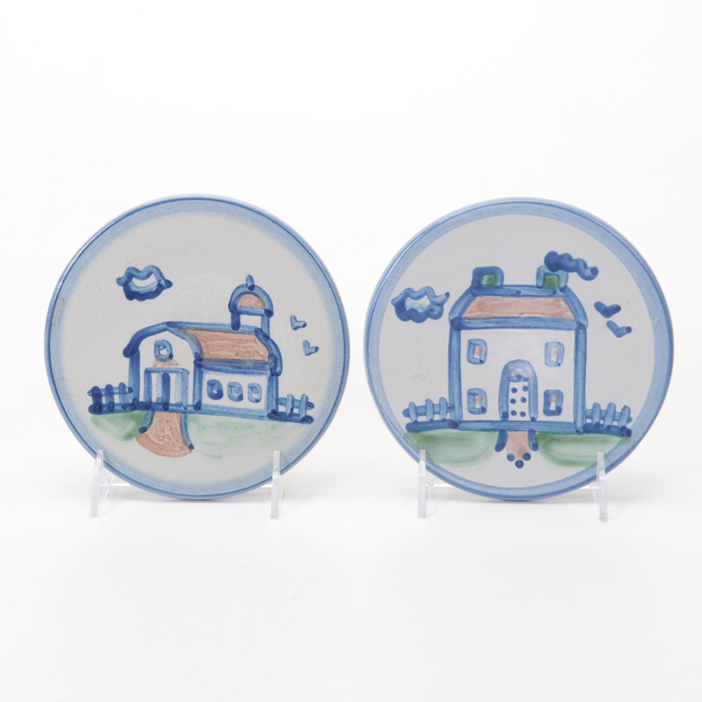 M.A. Hadley and Louisville Stoneware Pottery with Folk Art Ram Wall Hanging