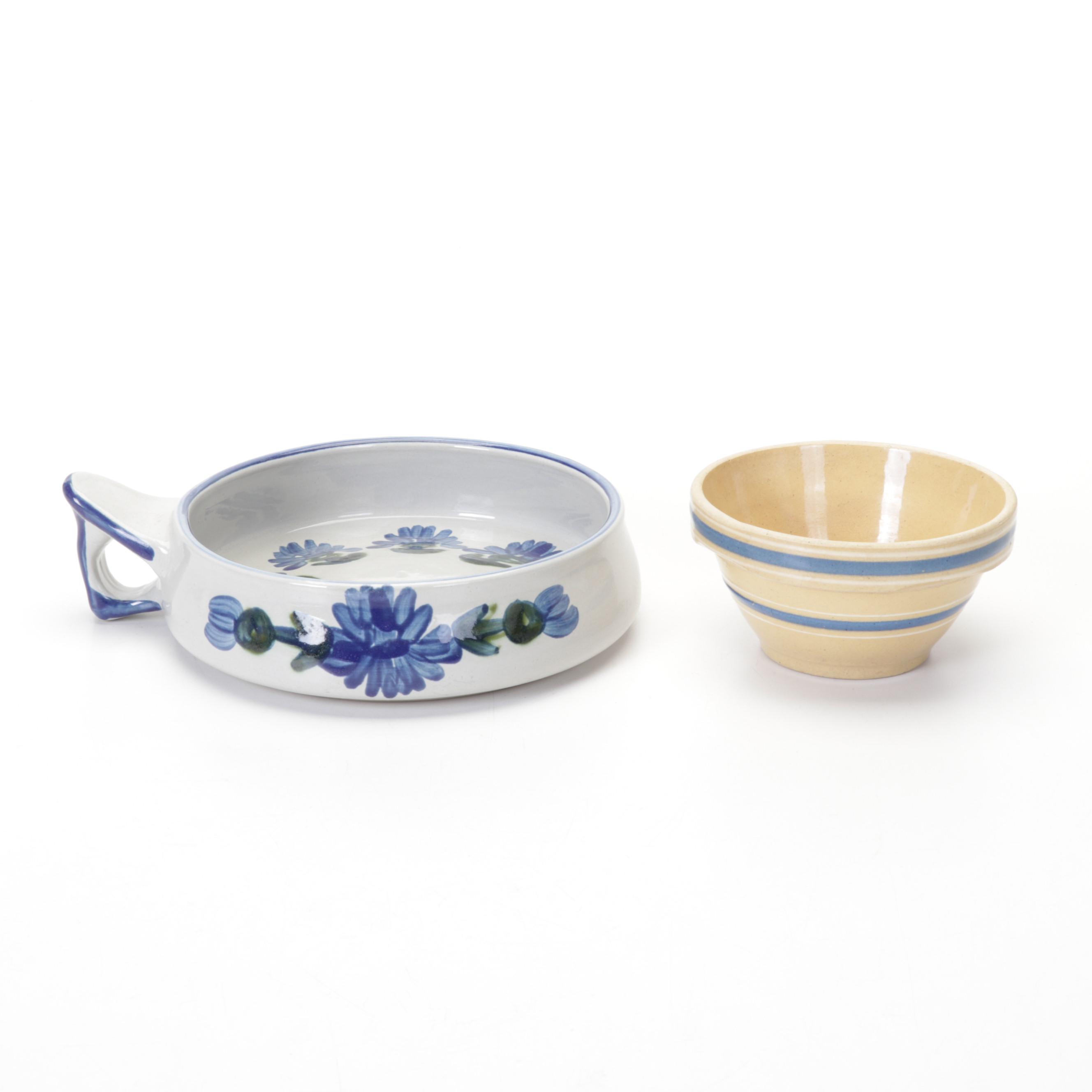 M.A. Hadley and Louisville Stoneware Pottery with Folk Art Ram Wall Hanging