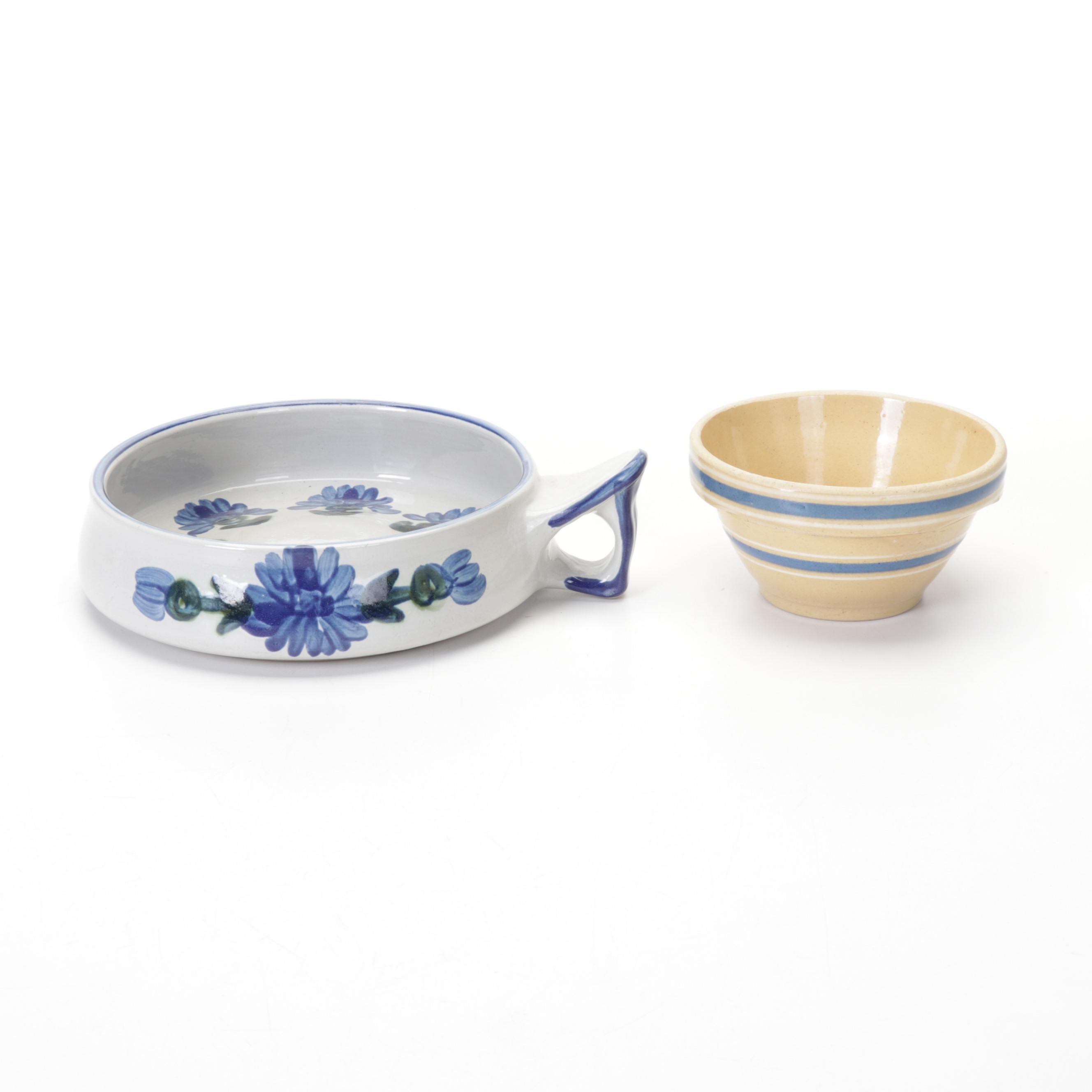 M.A. Hadley and Louisville Stoneware Pottery with Folk Art Ram Wall Hanging