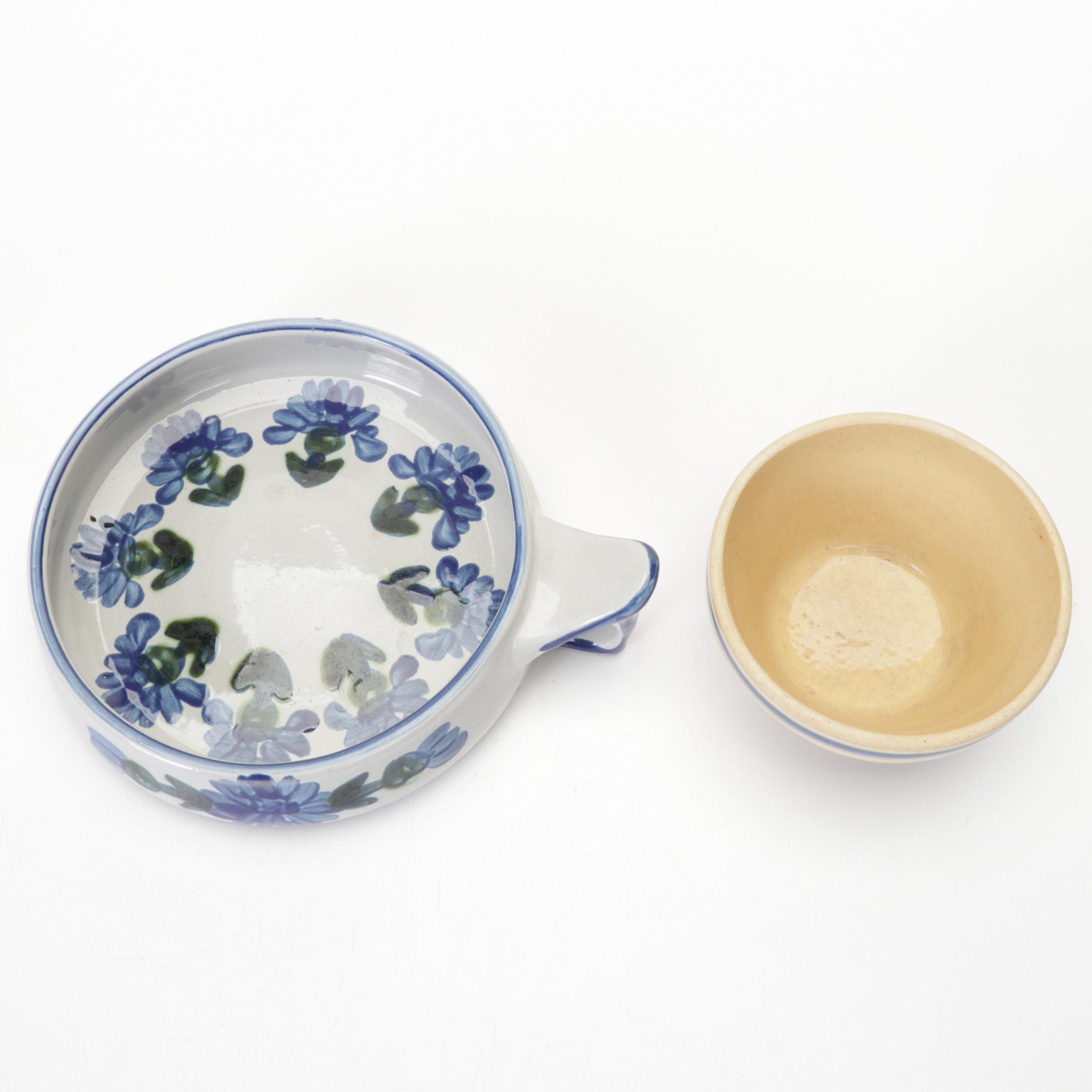 M.A. Hadley and Louisville Stoneware Pottery with Folk Art Ram Wall Hanging