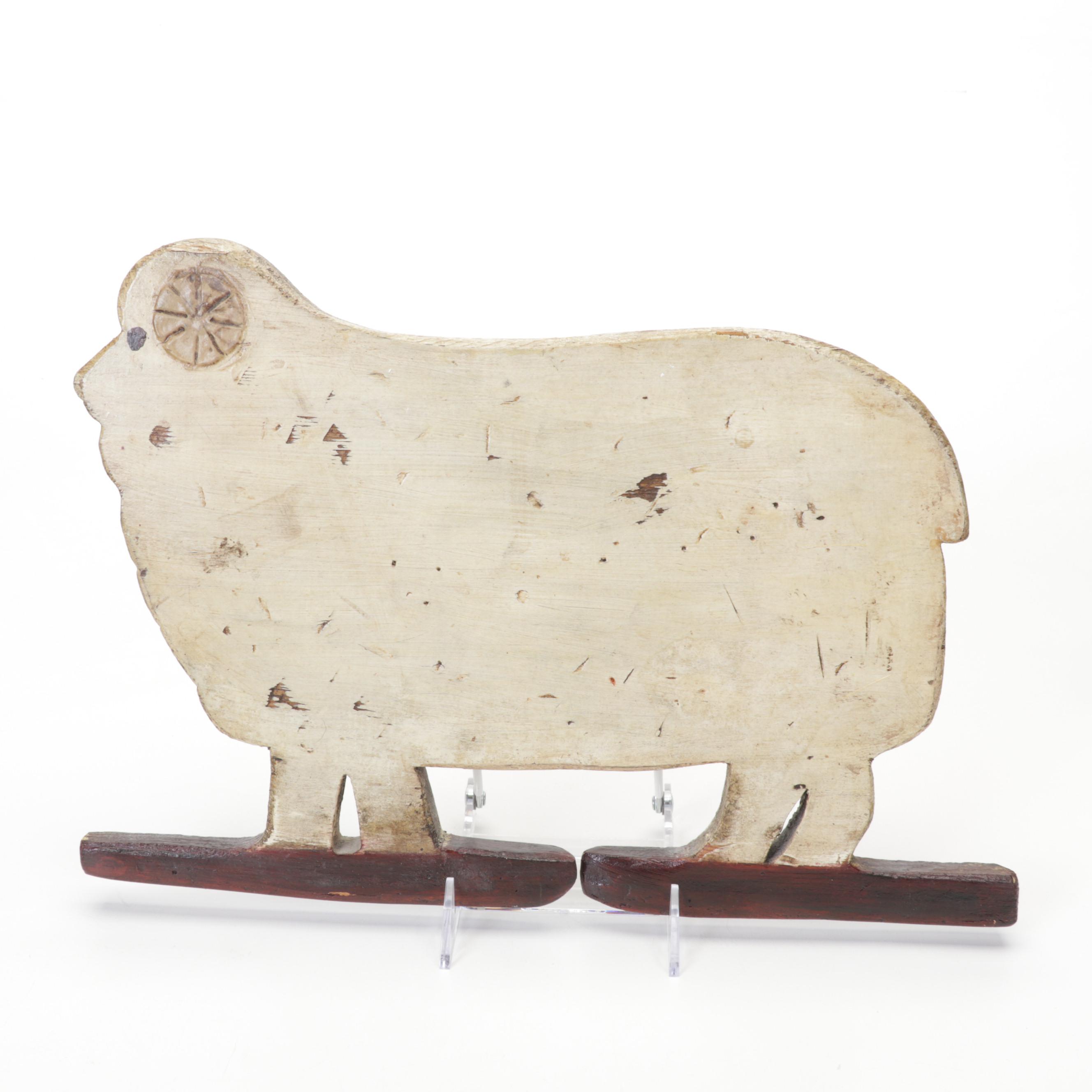 M.A. Hadley and Louisville Stoneware Pottery with Folk Art Ram Wall Hanging