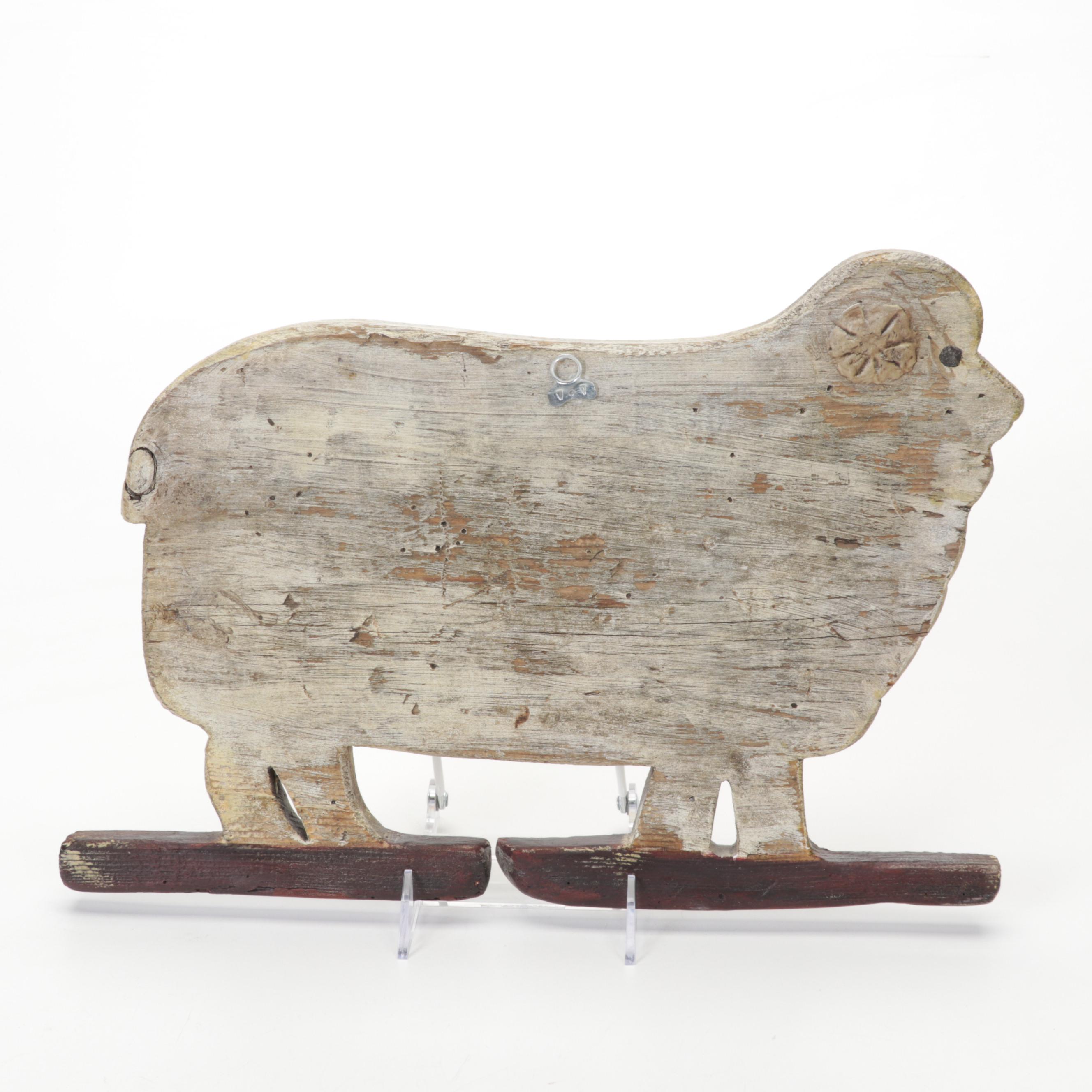 M.A. Hadley and Louisville Stoneware Pottery with Folk Art Ram Wall Hanging