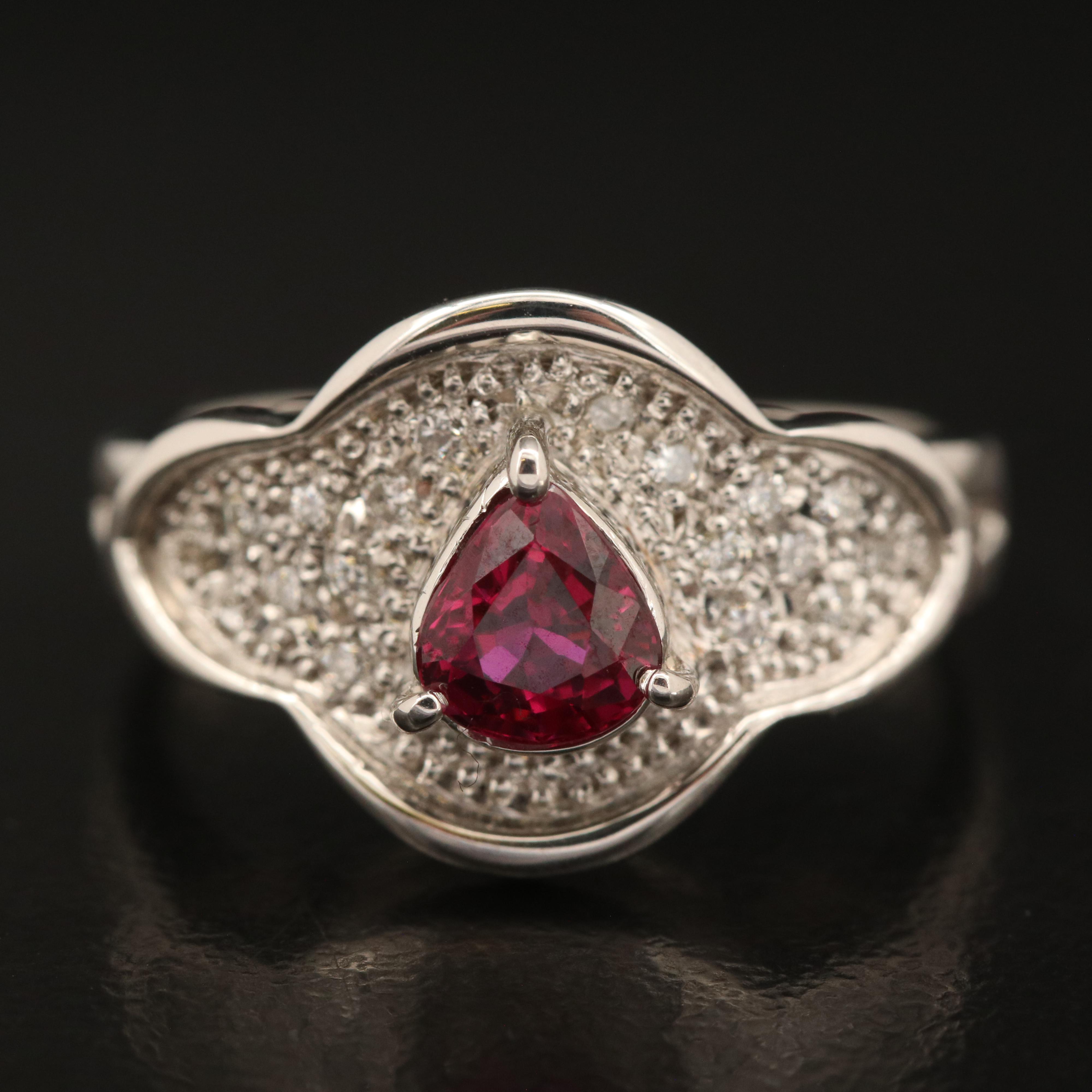Platinum Ruby and Diamond Ring