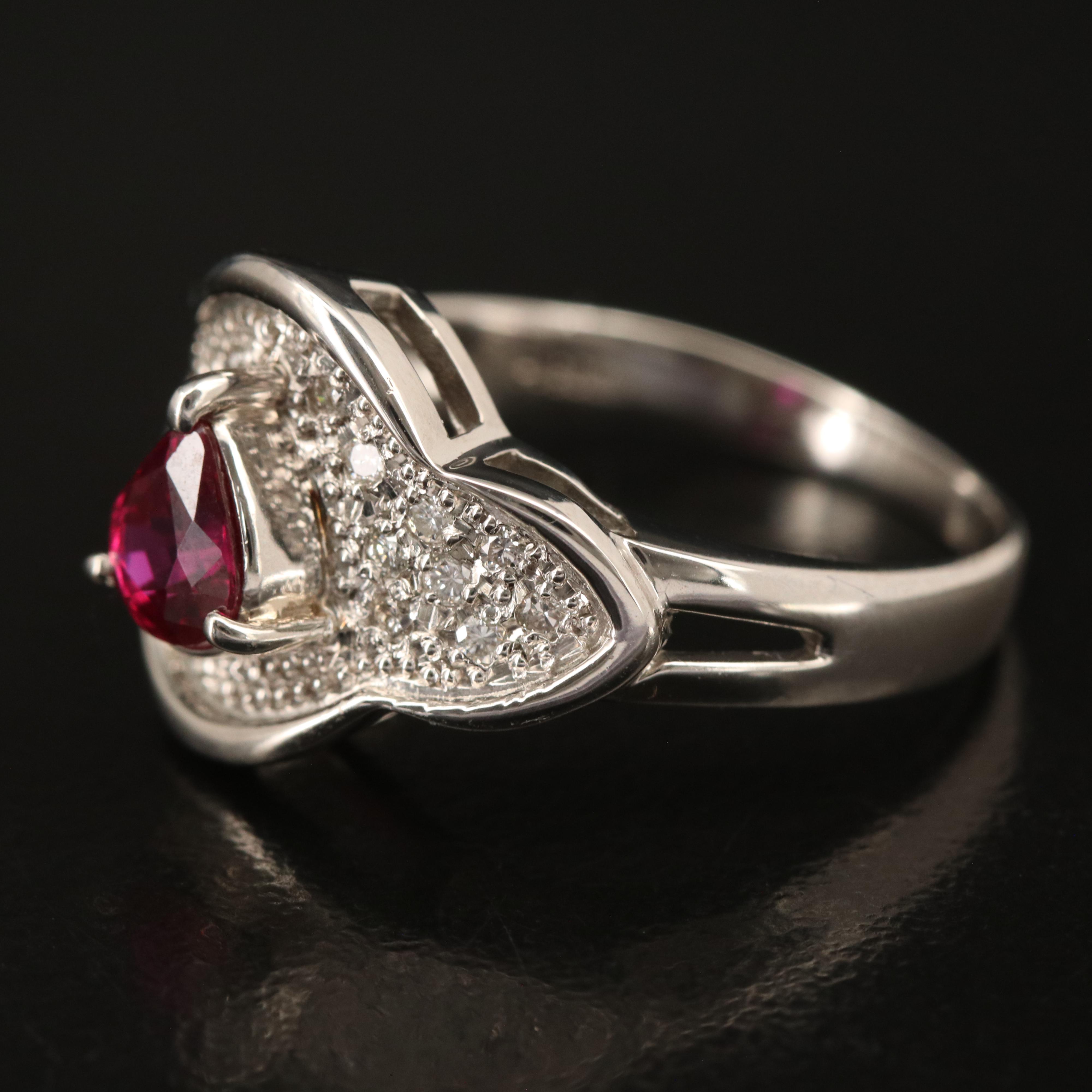 Platinum Ruby and Diamond Ring