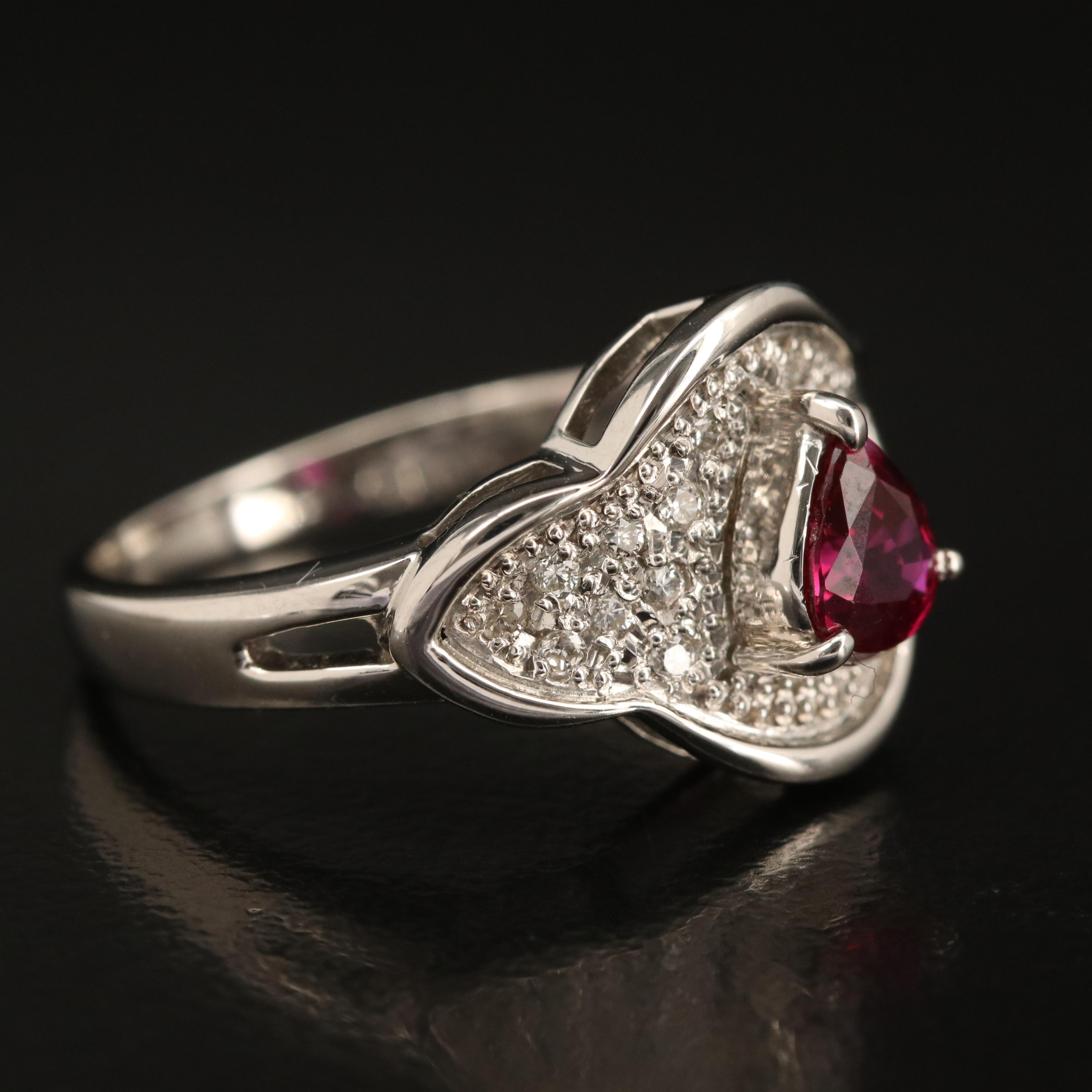 Platinum Ruby and Diamond Ring