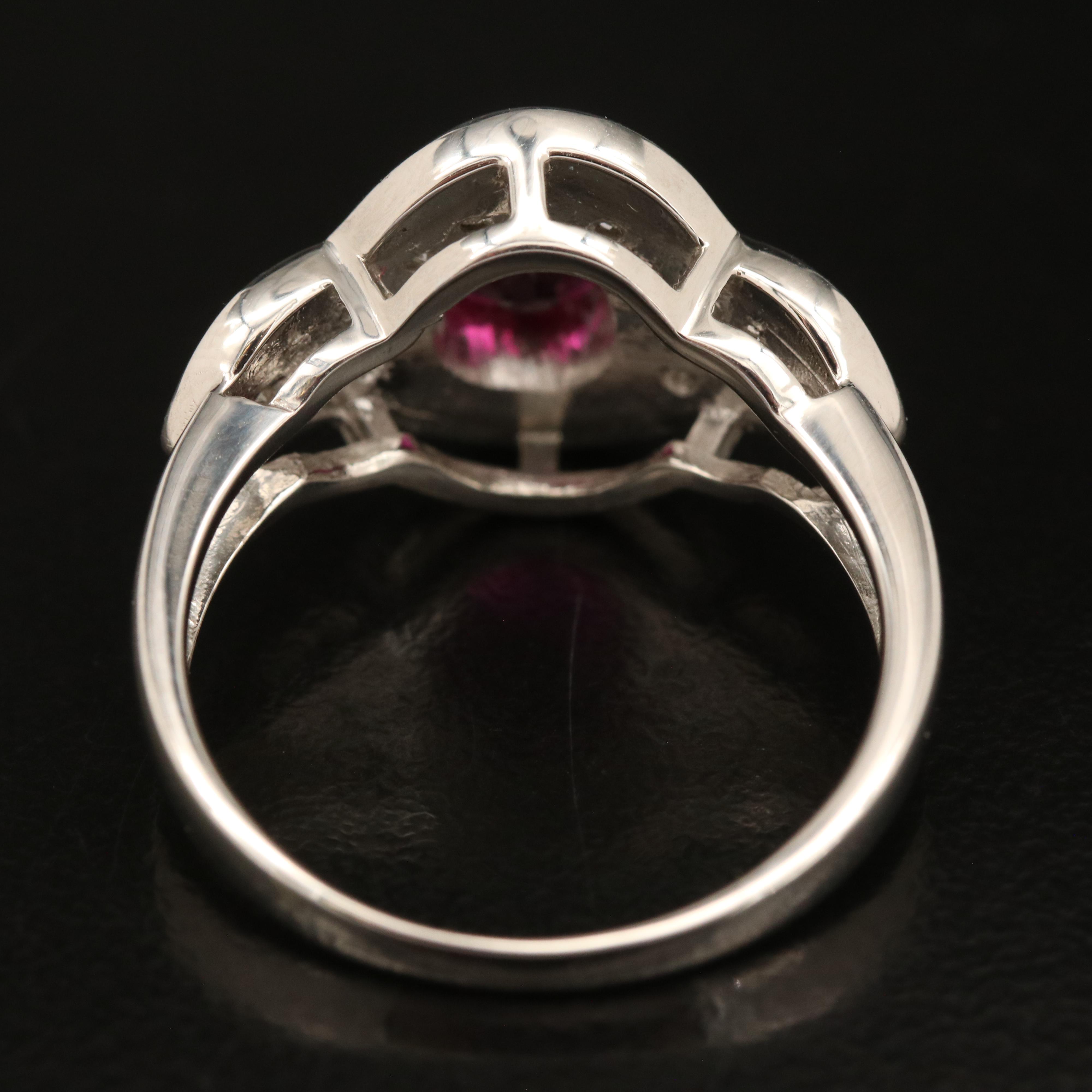 Platinum Ruby and Diamond Ring