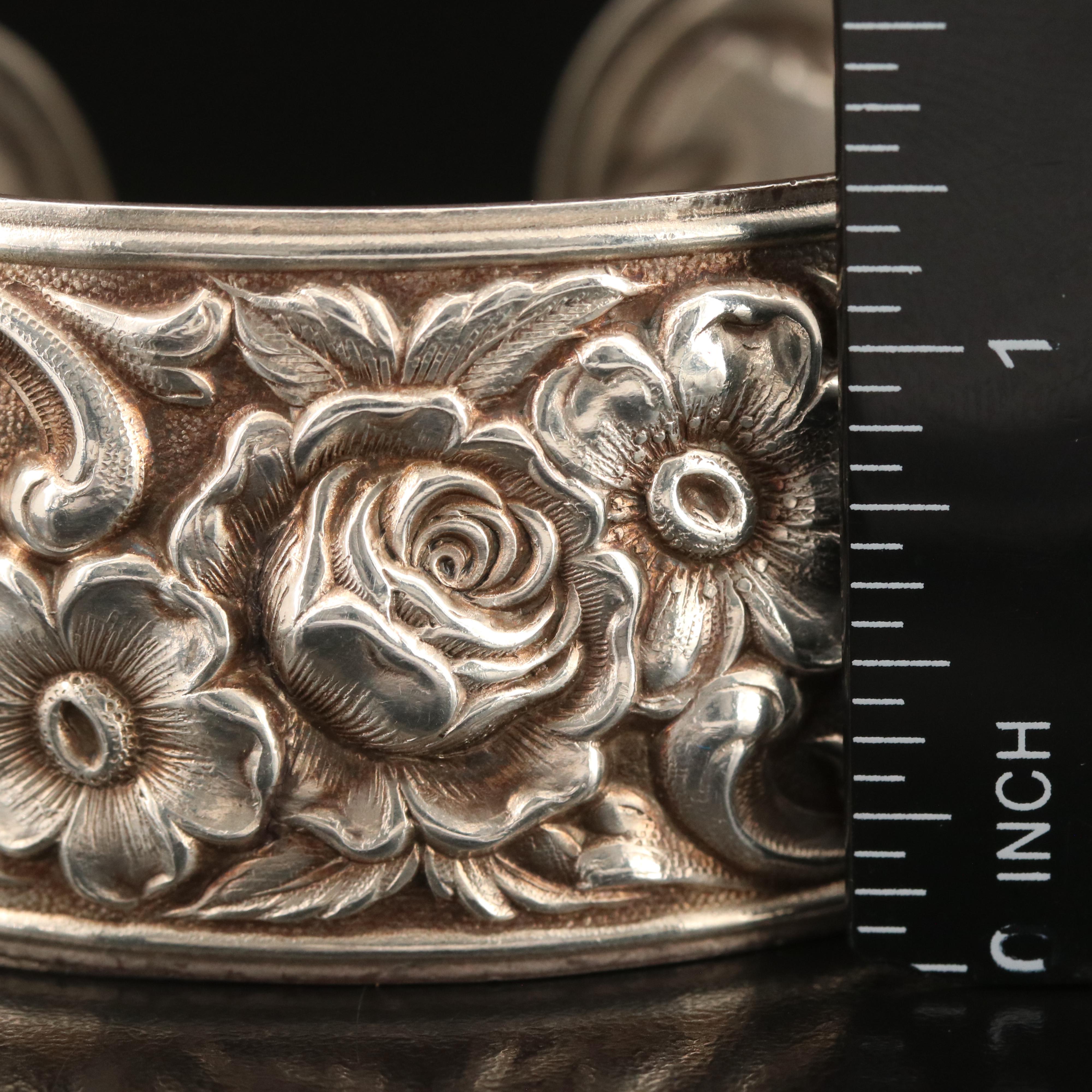S.Kirk & Son Sterling Floral Repoussé Cuff