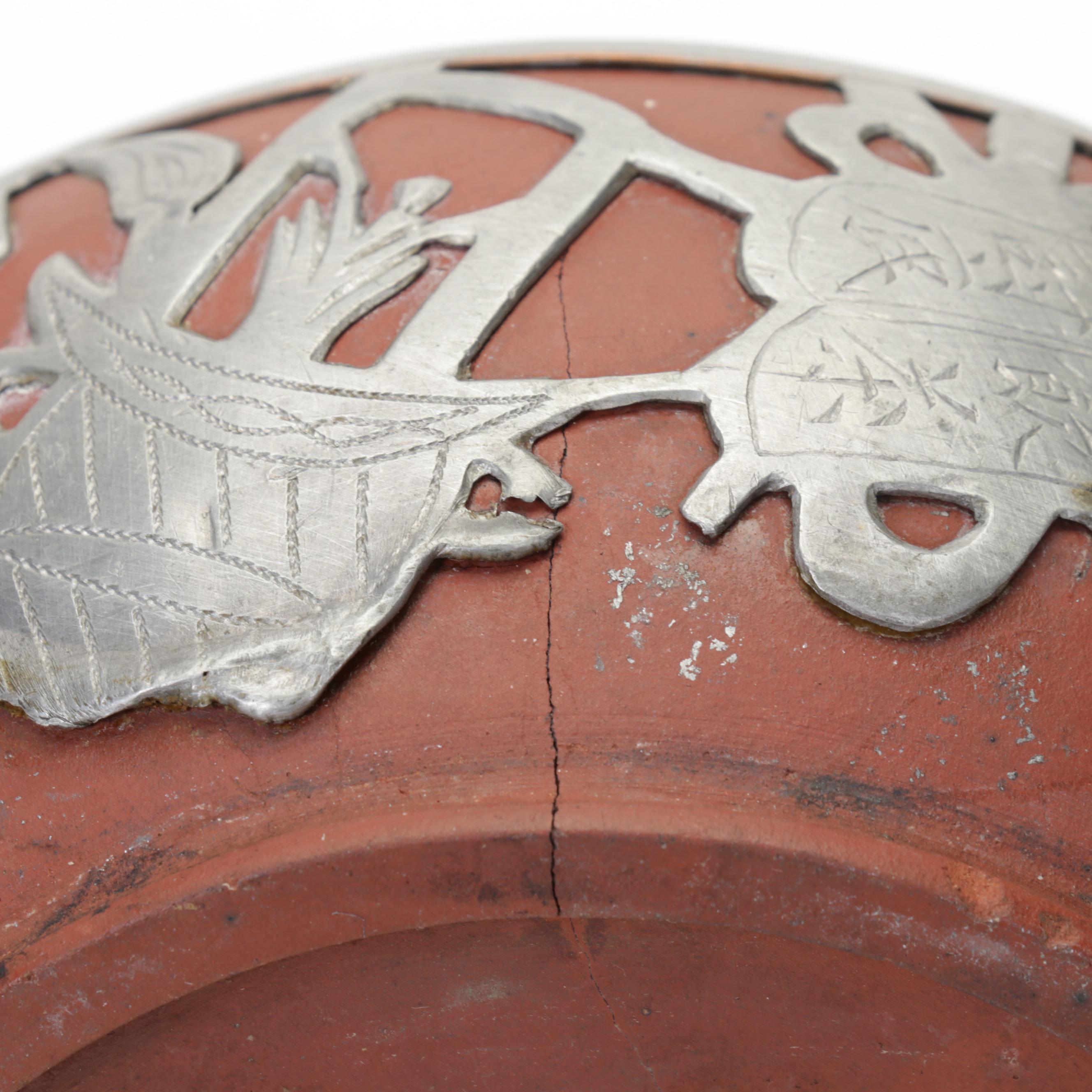 Yi Xing Chinese Pewter Overlay Terracotta Teapot, Soapstone Figurines, & More