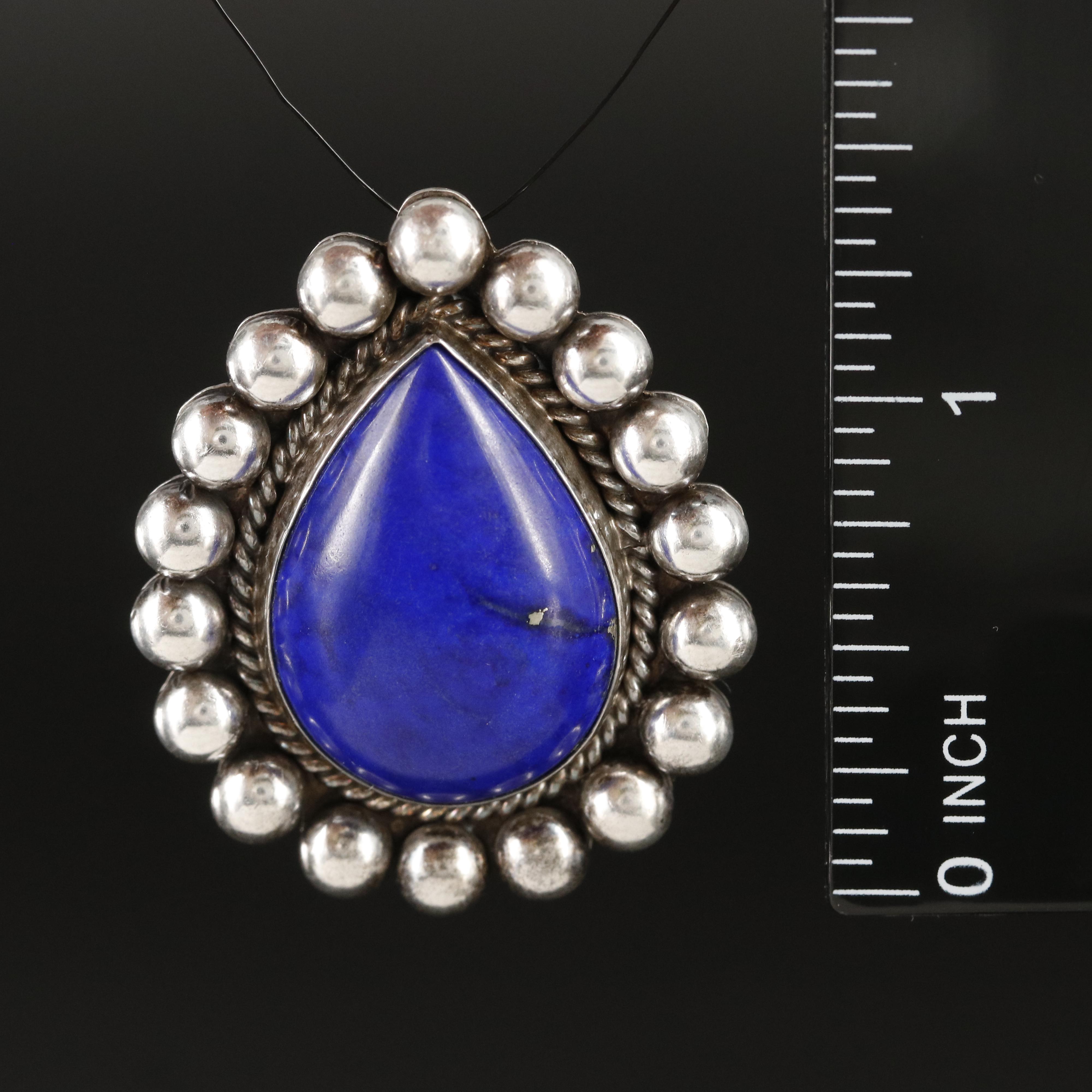 Richard "Little" Yellowhorse Navajo Diné Sterling Lapis Lazuli Converter Brooch