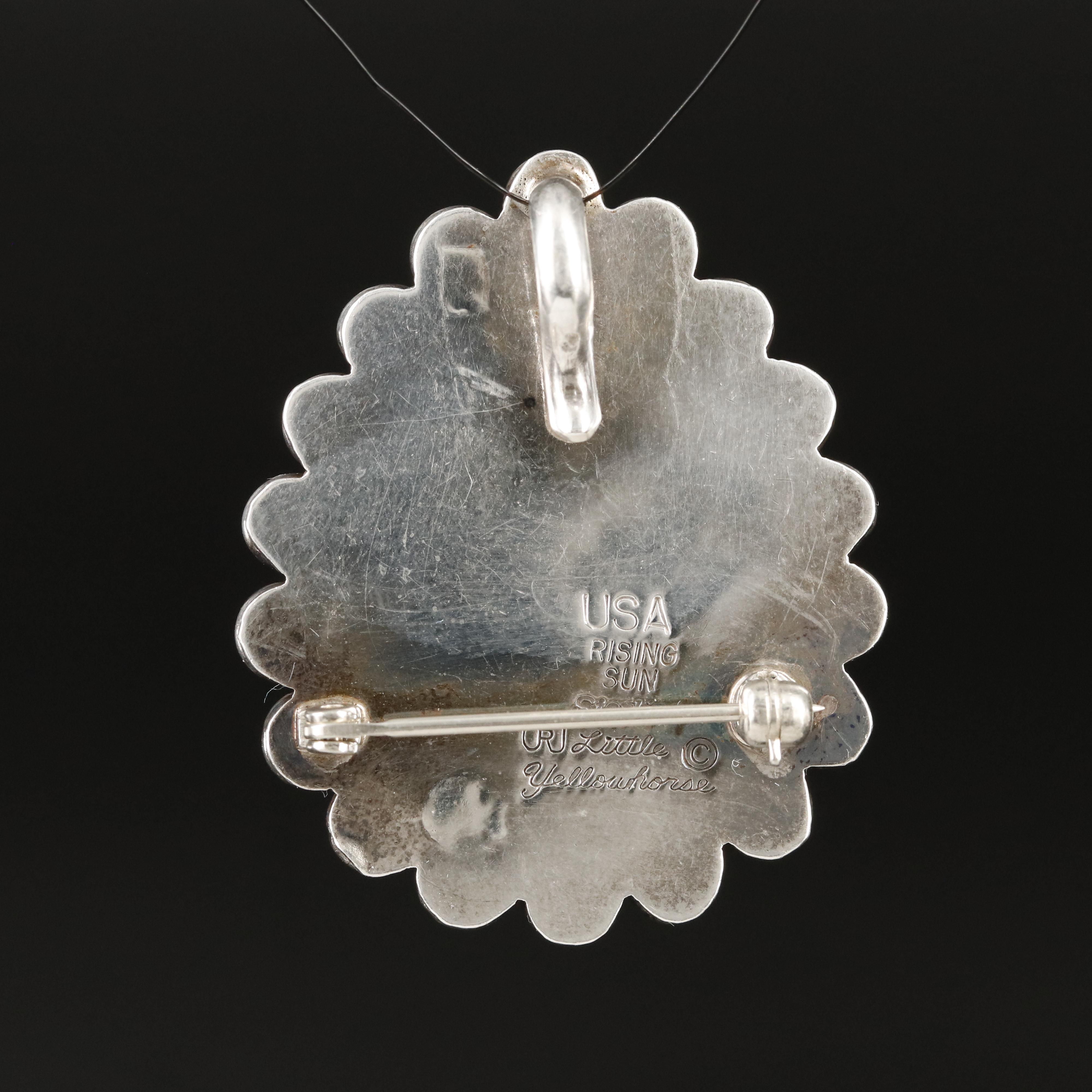 Richard "Little" Yellowhorse Navajo Diné Sterling Lapis Lazuli Converter Brooch