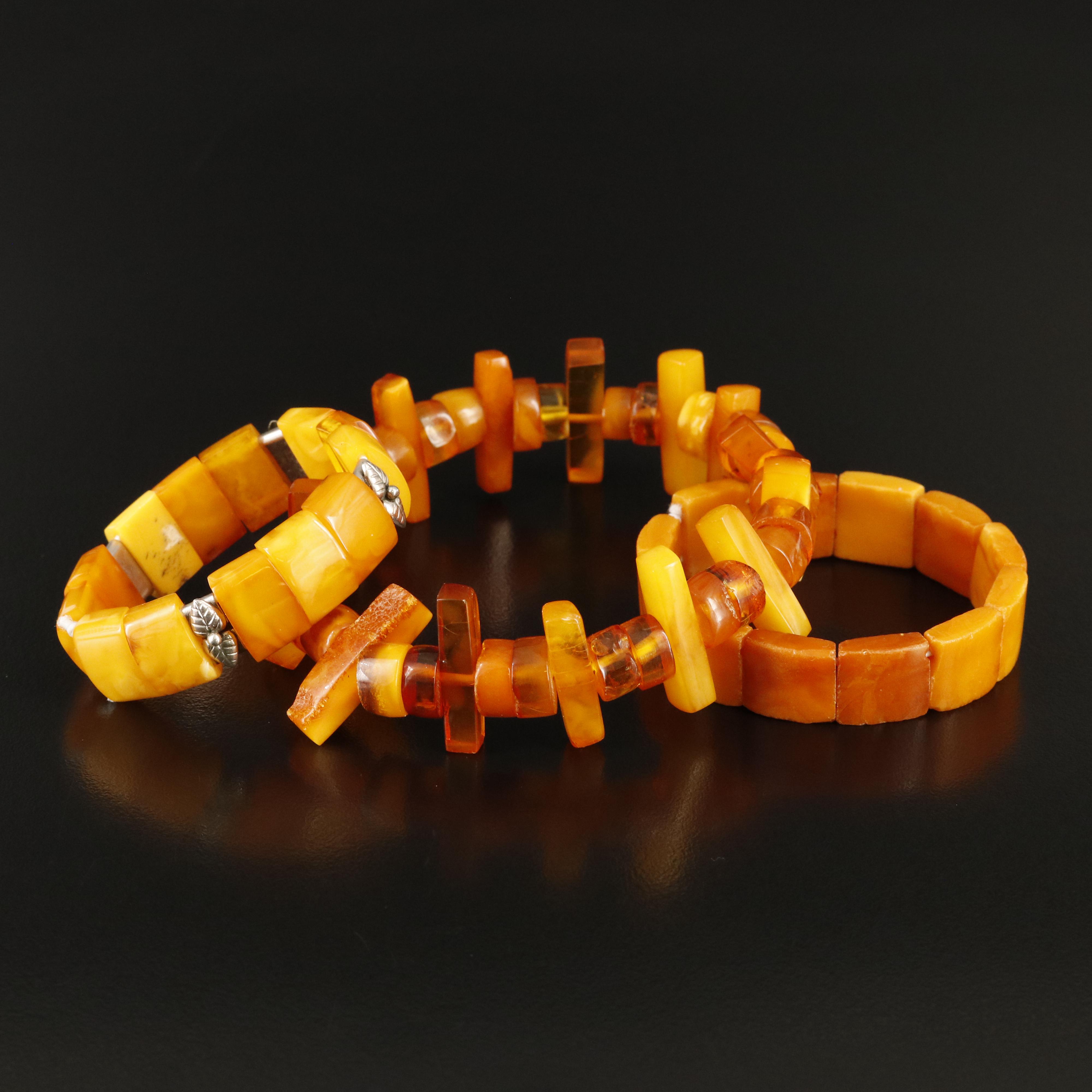 Amber and Copal Bracelets