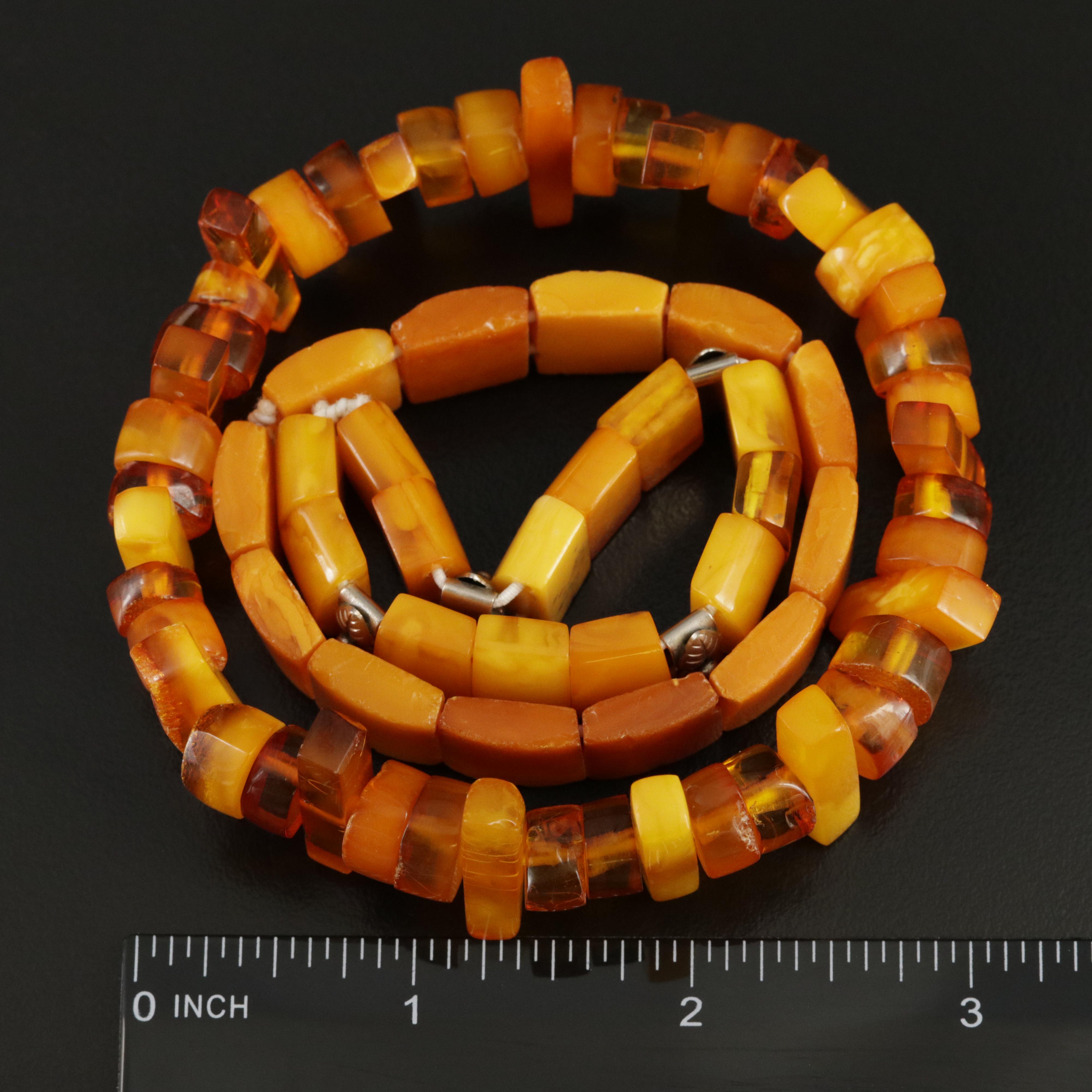 Amber and Copal Bracelets