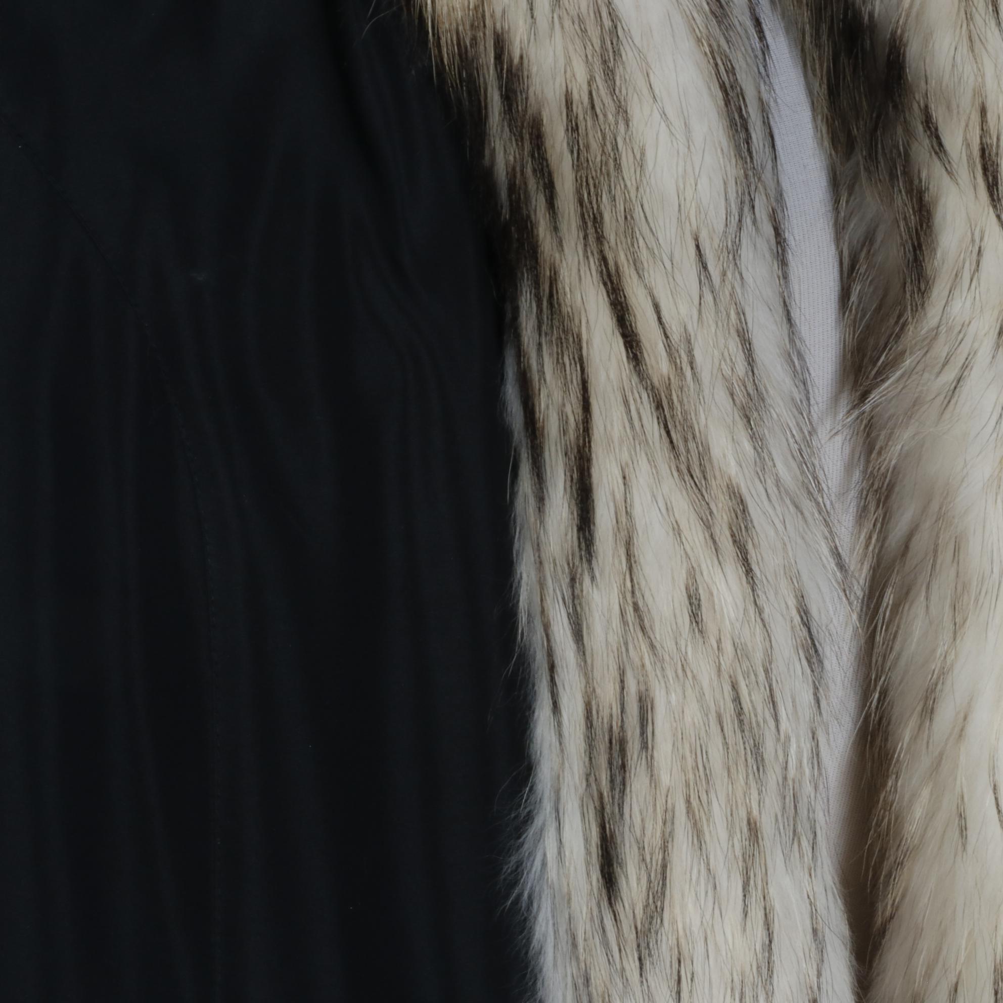 Reversible Sheared Sectioned Mink Fur Jacket with Finn Raccoon Tuxedo Collar