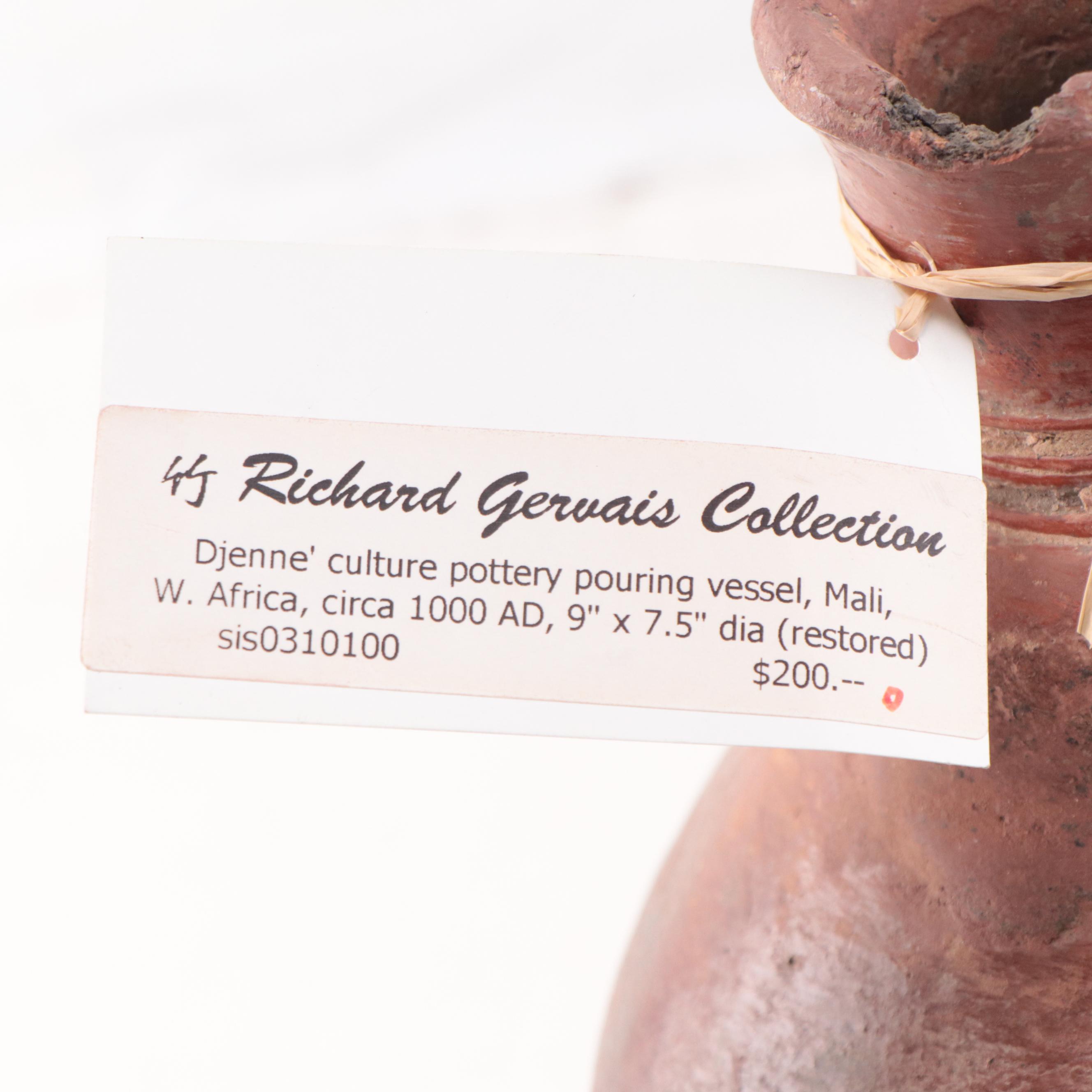 Djenné Clay Pouring Vessel, Circa 1000 AD, Restored