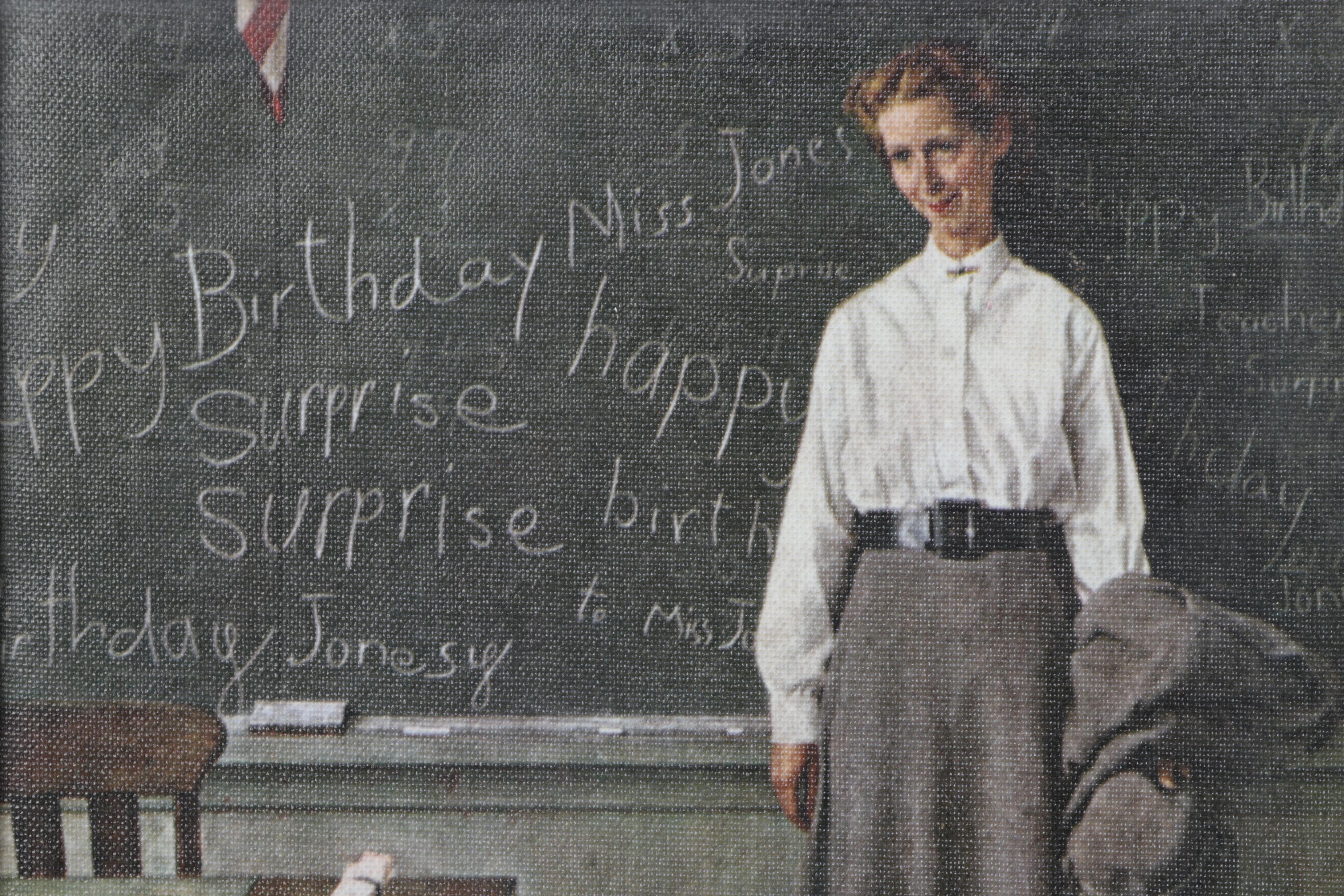 Offset Lithograph After Norman Rockwell "Happy Birthday Miss Jones," Circa 2000
