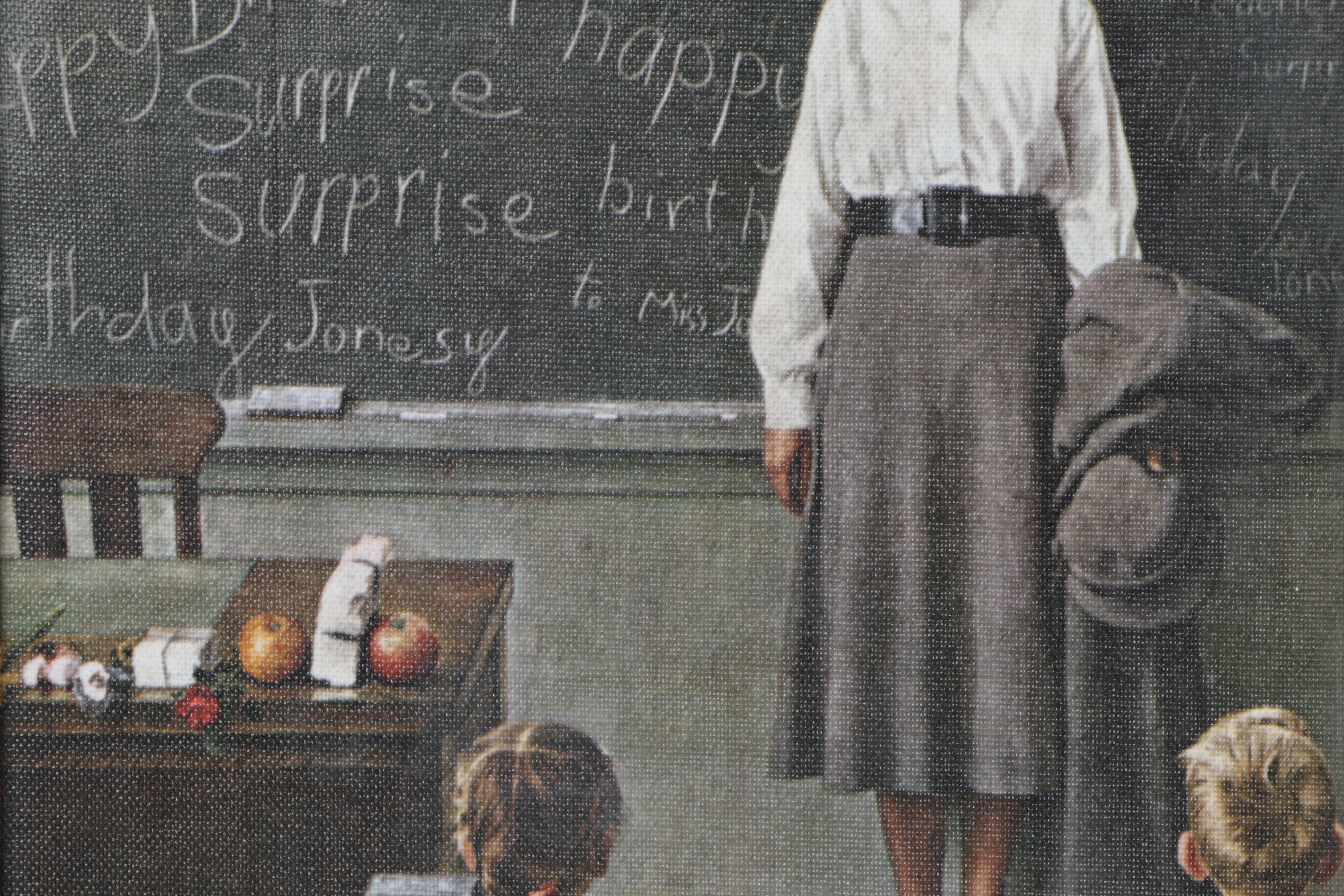 Offset Lithograph After Norman Rockwell "Happy Birthday Miss Jones," Circa 2000