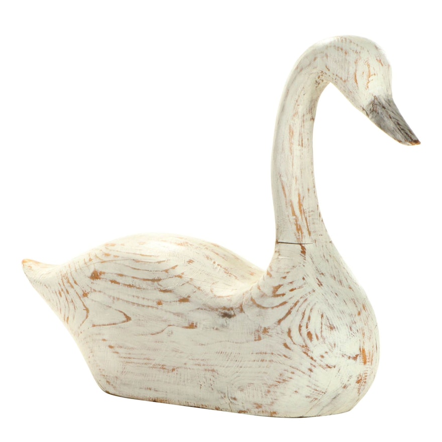 Wooden Swan Hunting Decoy