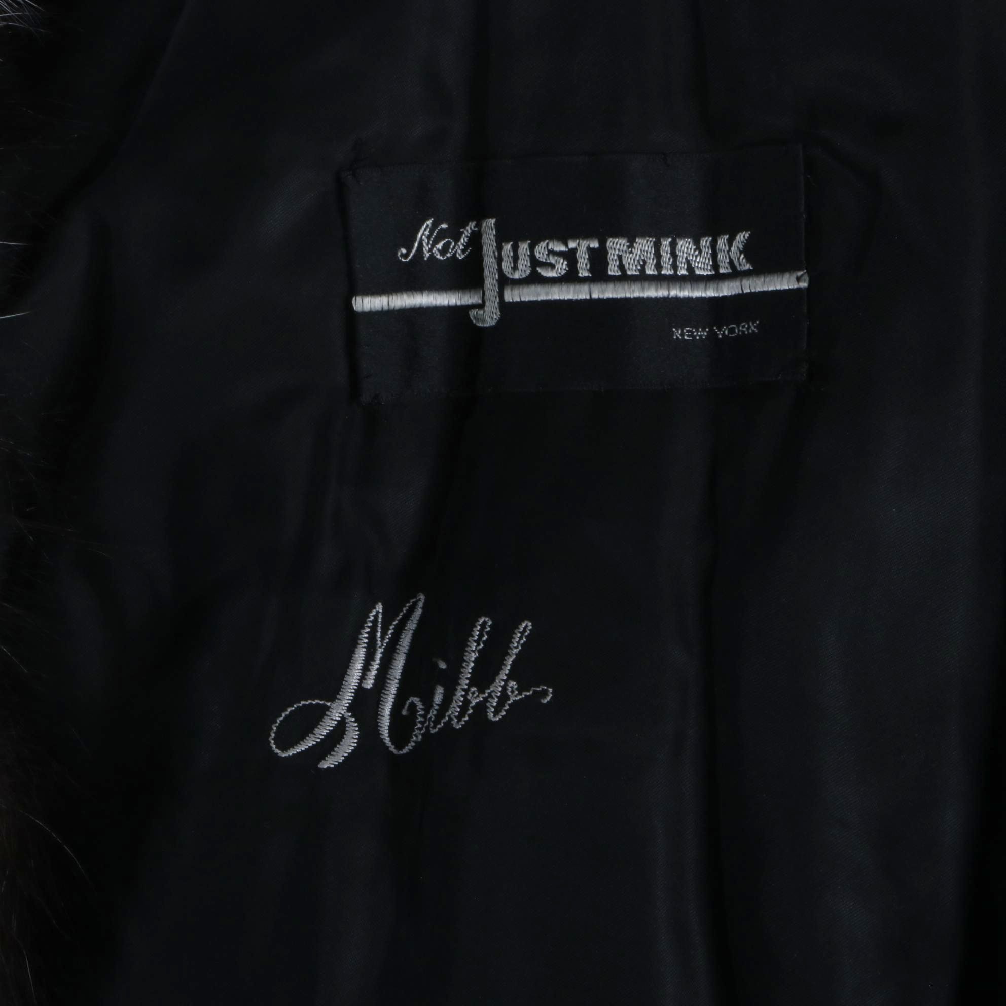 Natural Silver Fox Fur Full-Length Coat with Headband