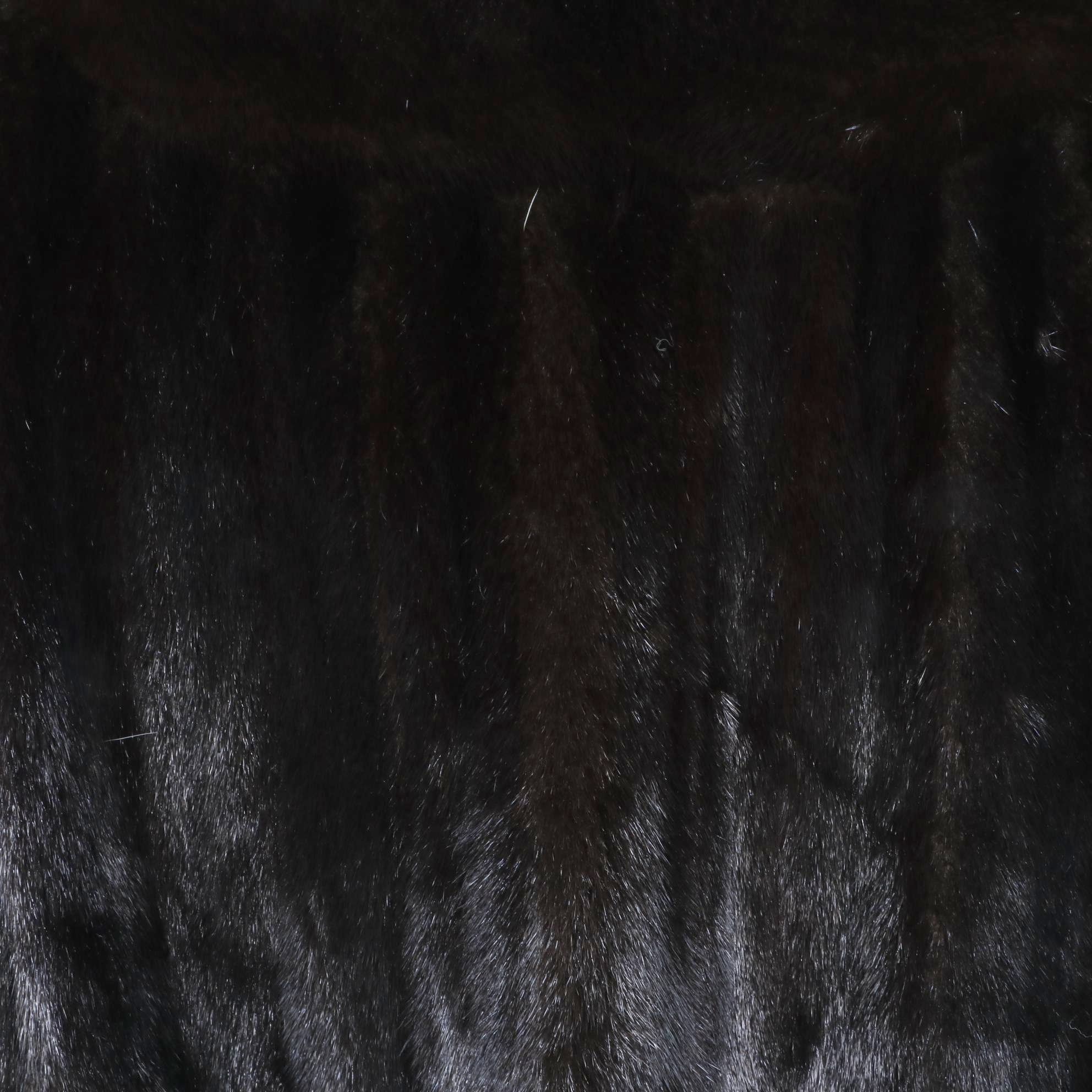 Mink Fur Coat with Banded Cuffs and Headband