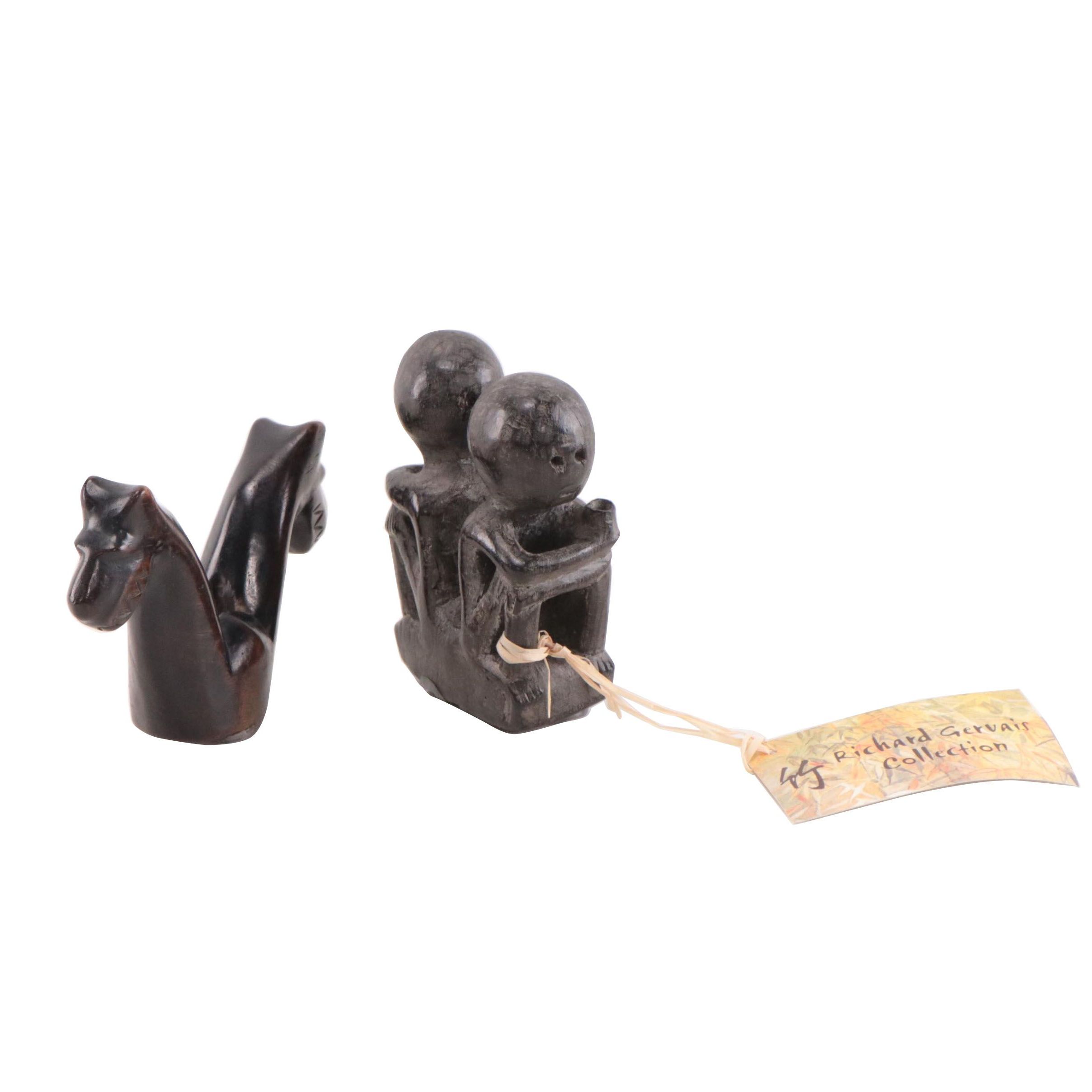 Philippine Bontoc Carved Wooden Gong Handles