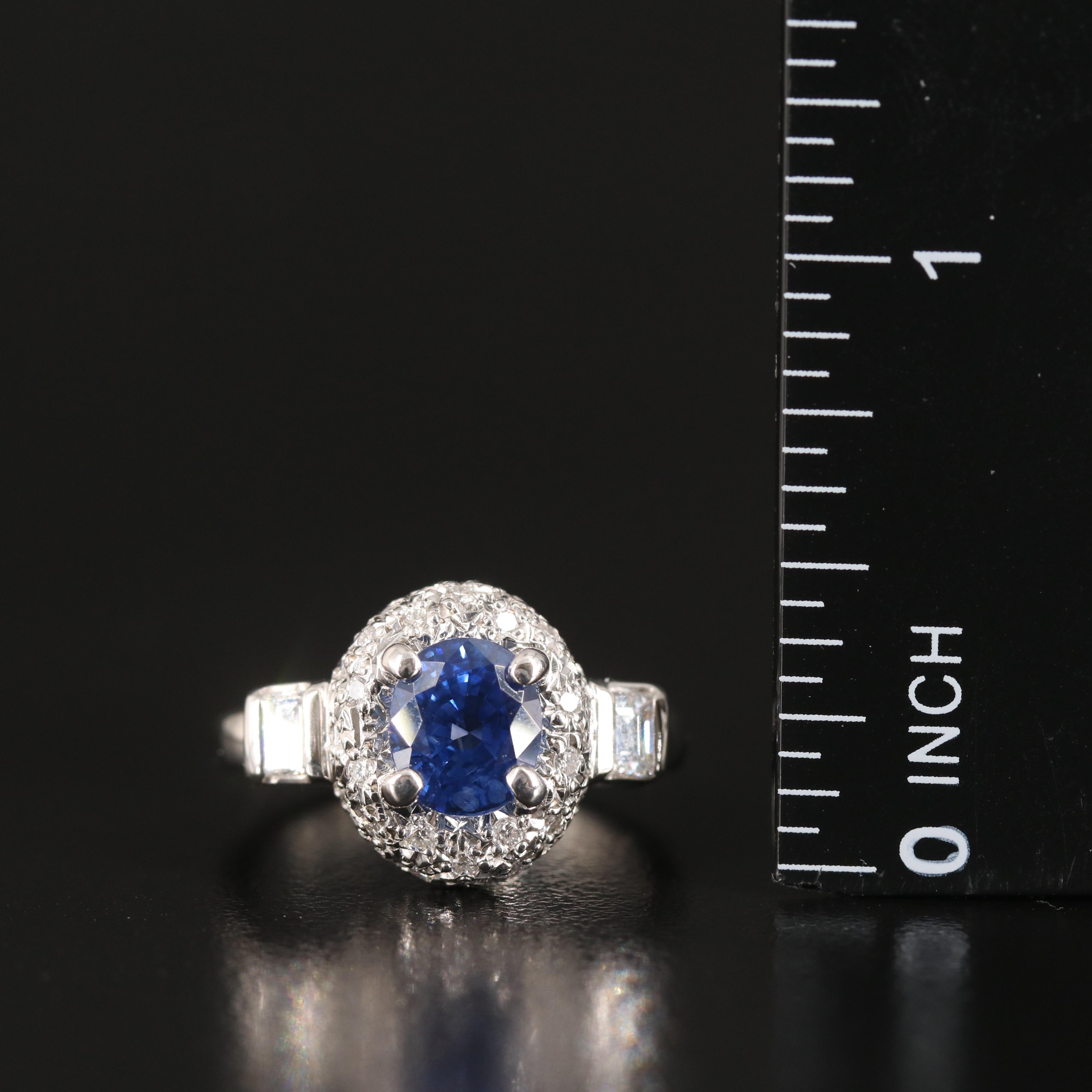 Platinum 2.10 CT Sapphire and Diamond Ring