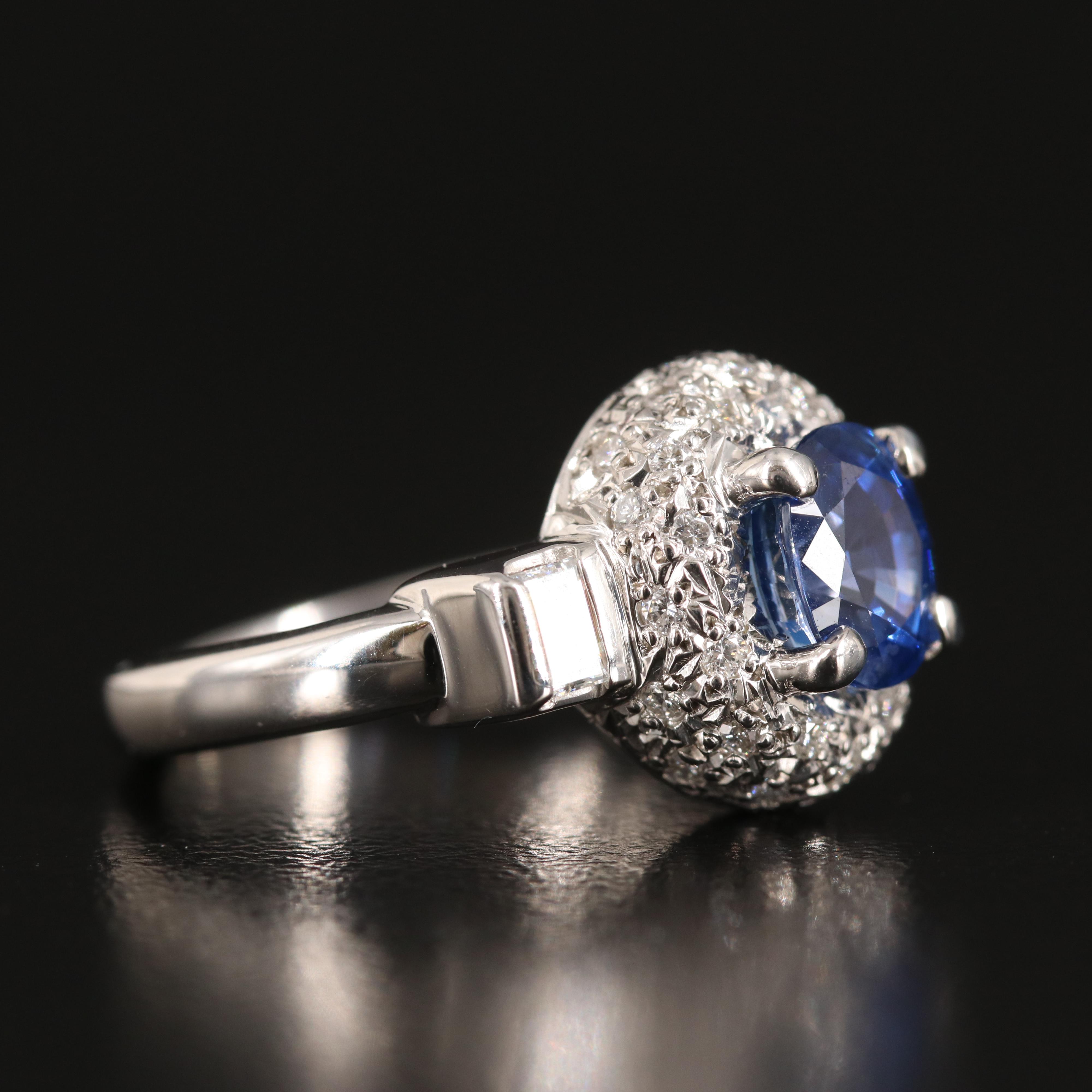 Platinum 2.10 CT Sapphire and Diamond Ring