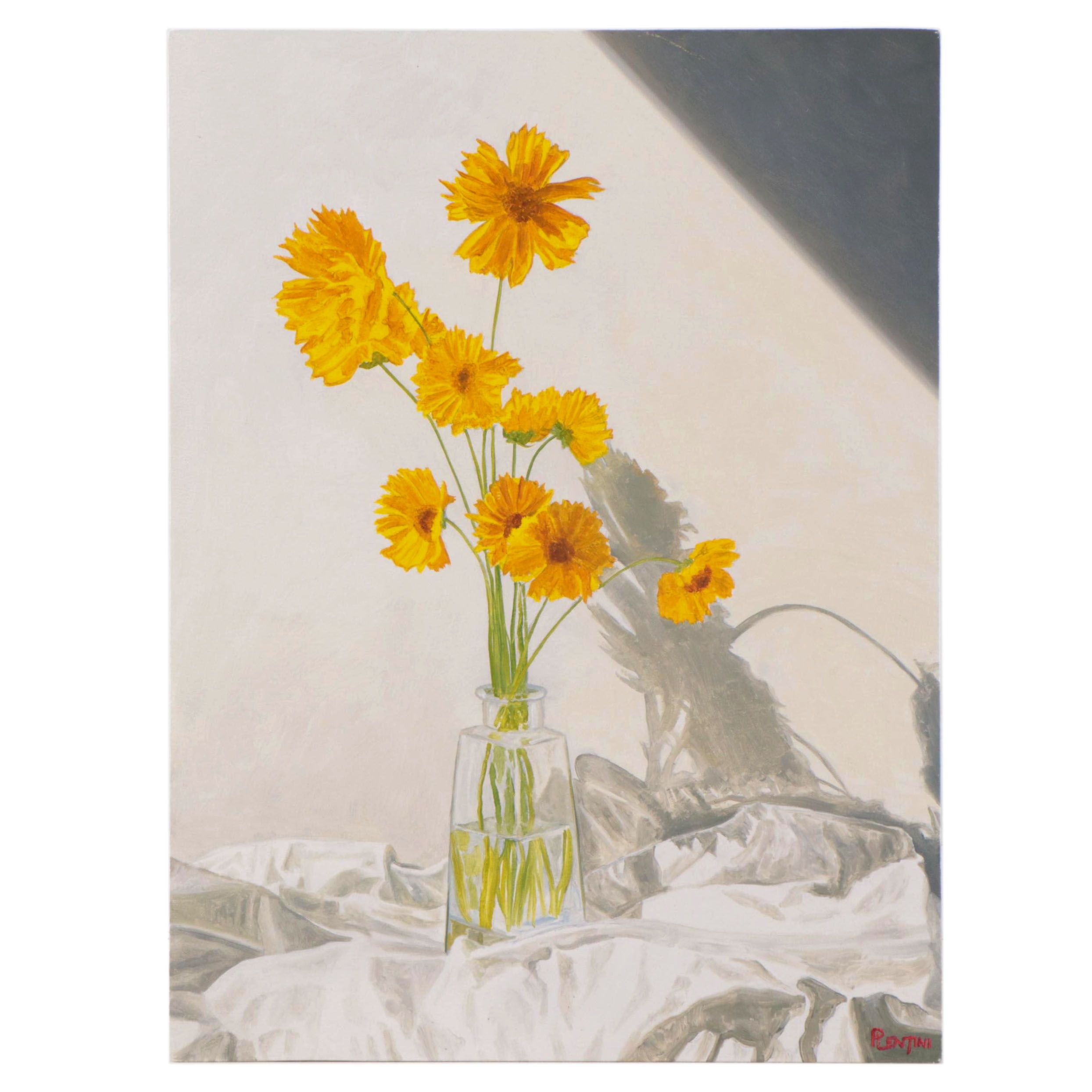 Peter Lentini Still Life Oil Painting "Tranquil," 21st Century