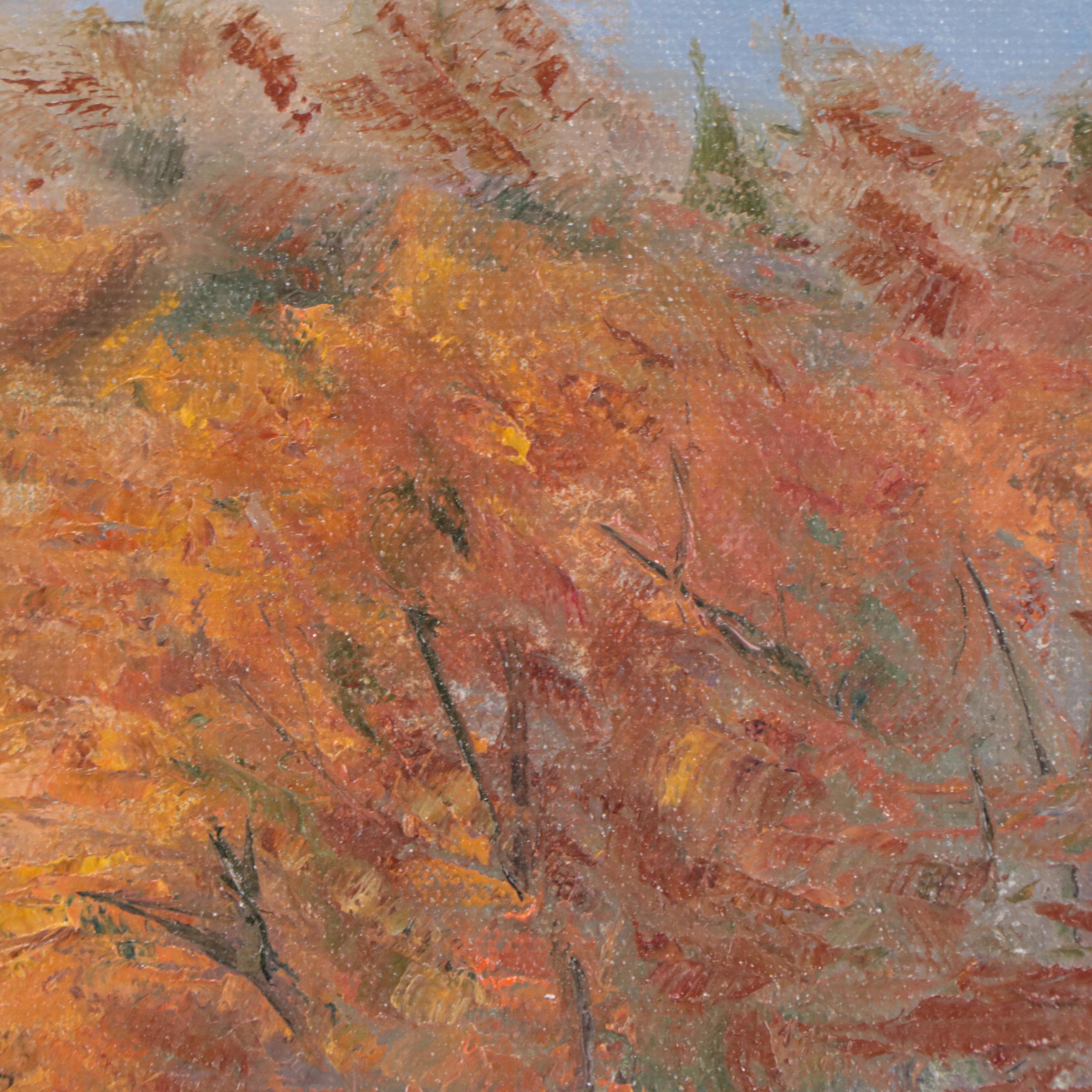 James Baldoumas Landscape Oil Painting "Autumn Pond," 2022