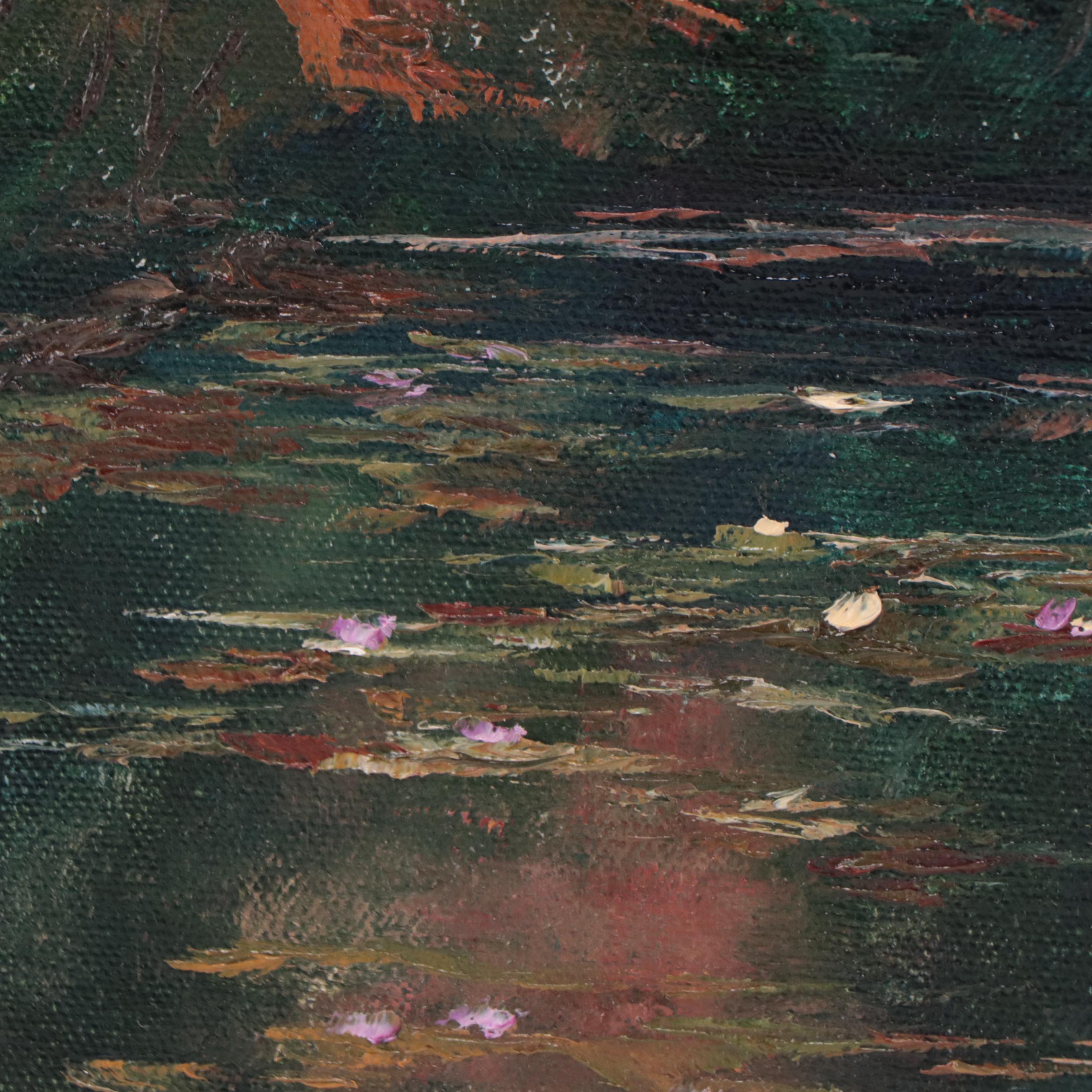 James Baldoumas Landscape Oil Painting "Autumn Pond," 2022