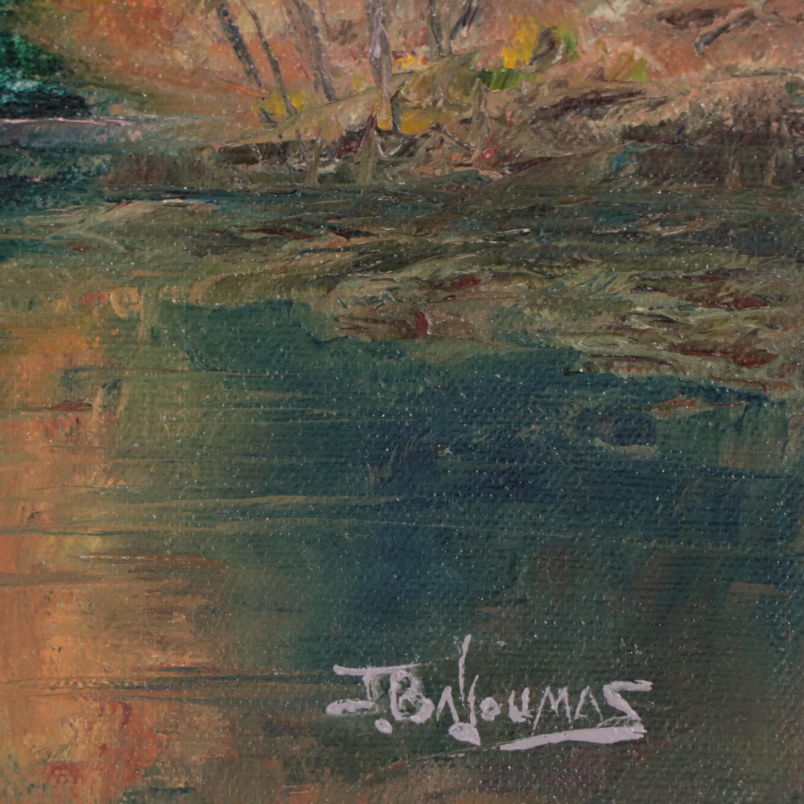 James Baldoumas Landscape Oil Painting "Autumn Pond," 2022