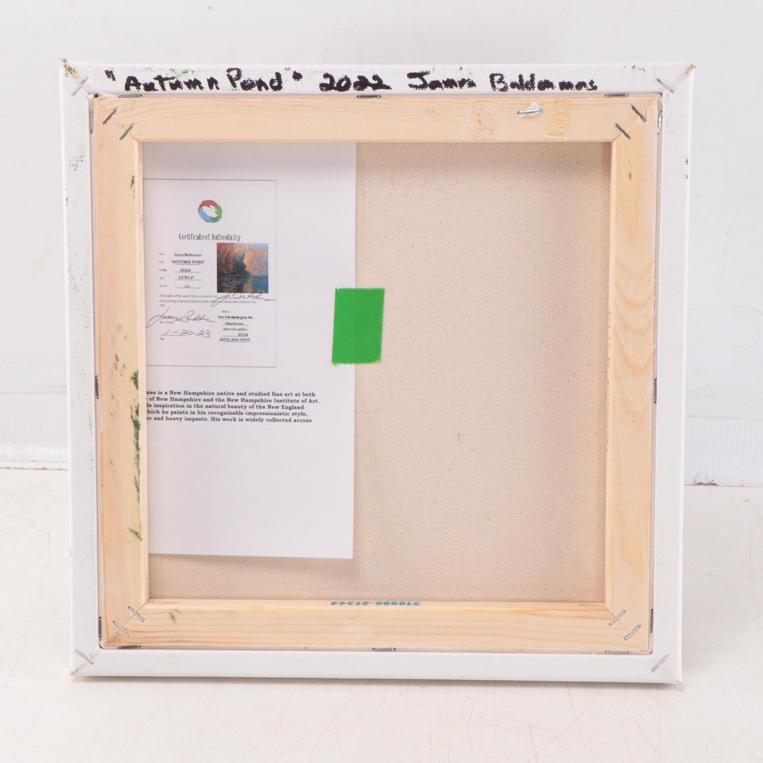 James Baldoumas Landscape Oil Painting "Autumn Pond," 2022