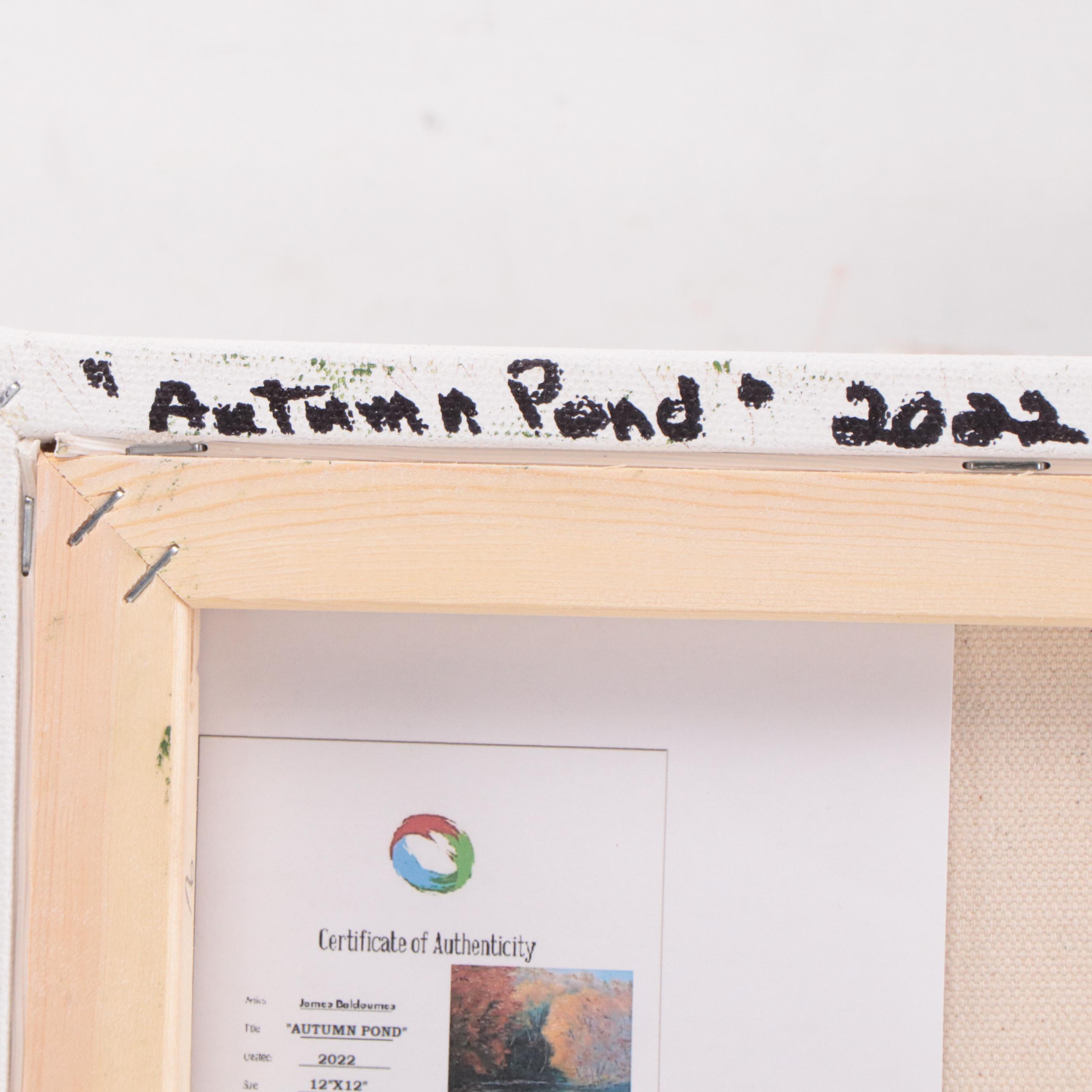 James Baldoumas Landscape Oil Painting "Autumn Pond," 2022