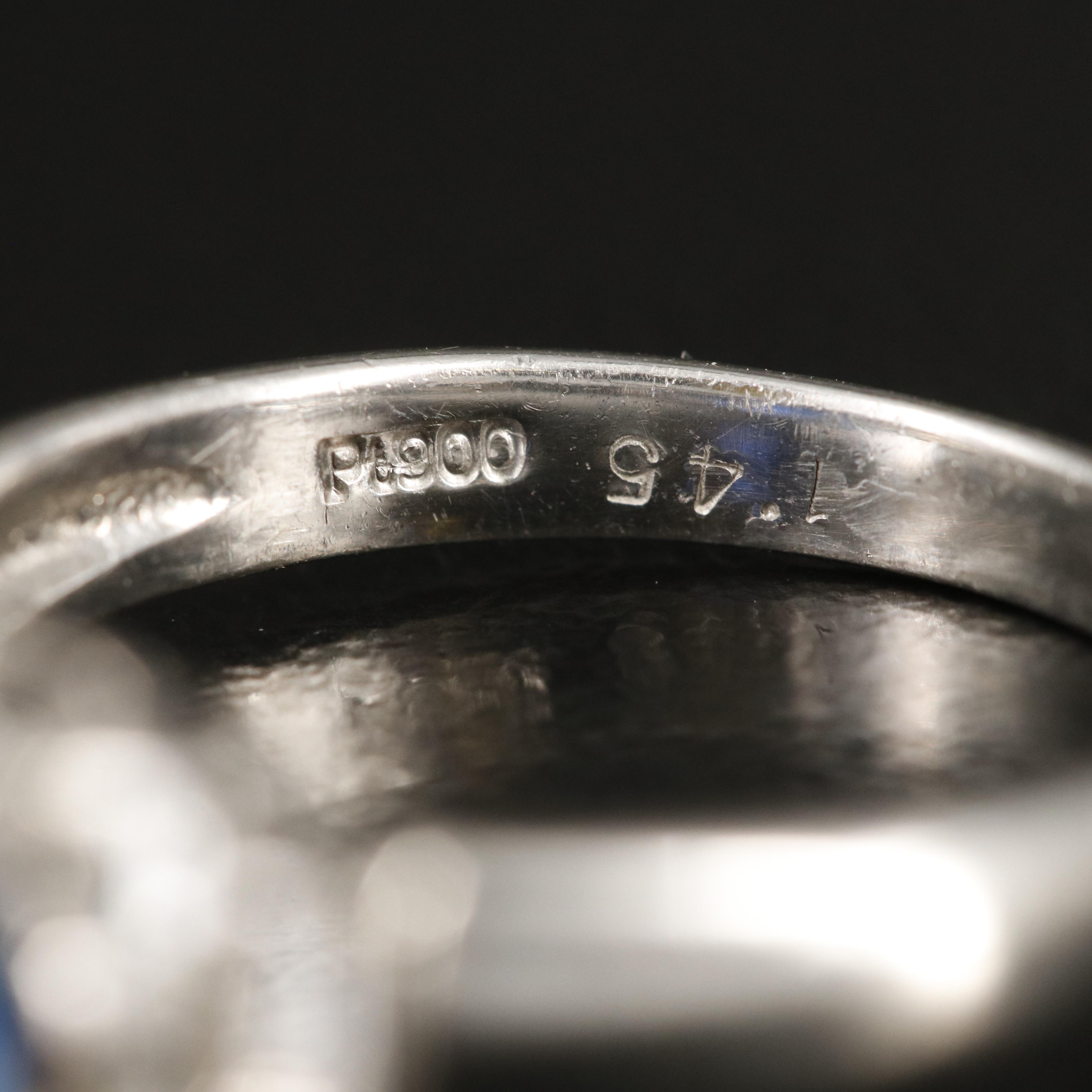 Platinum 1.45 CT Madagascan Sapphire and Diamond Ring with GIA Report