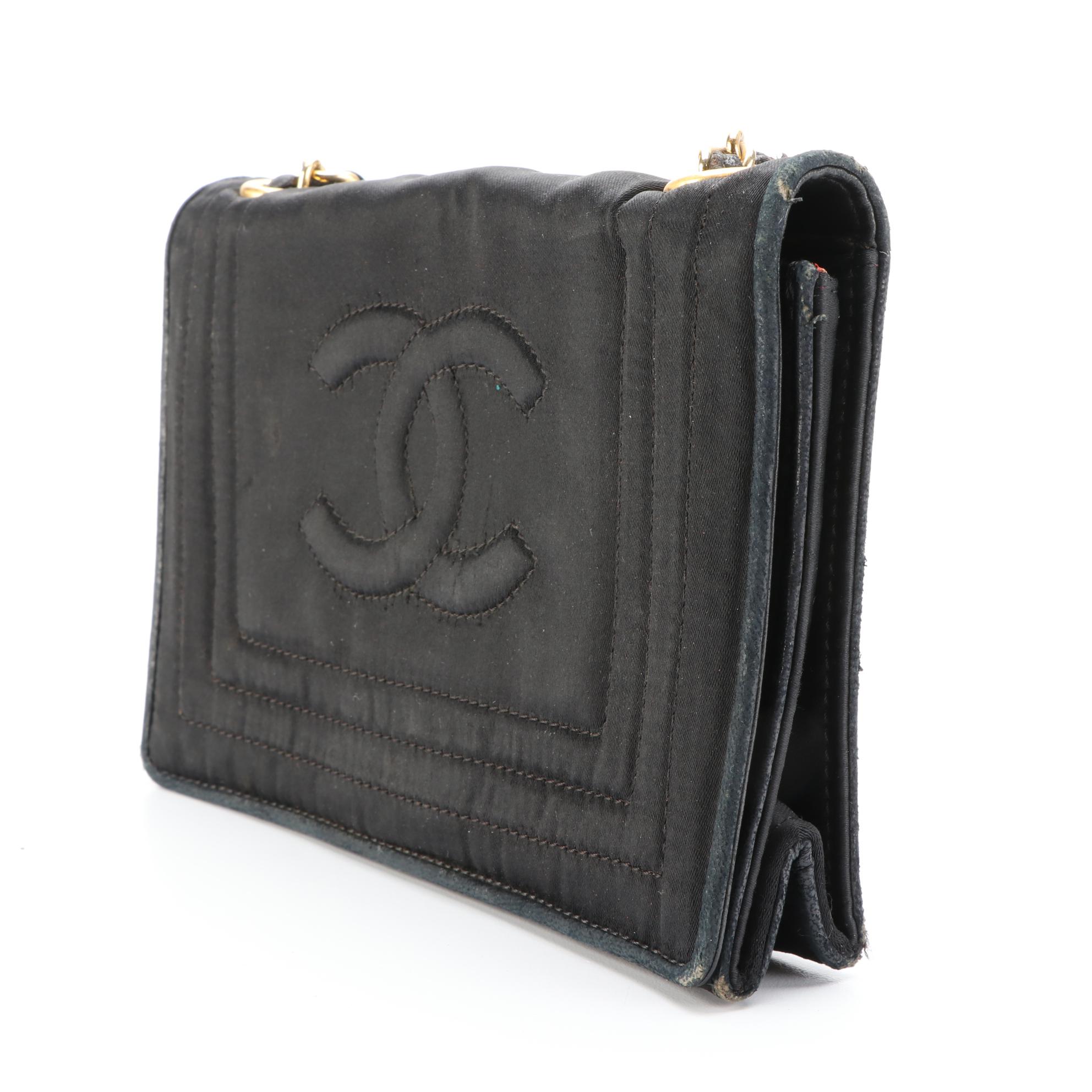 Chanel CC Small Flap Front Bag in Fabric and Leather Trim