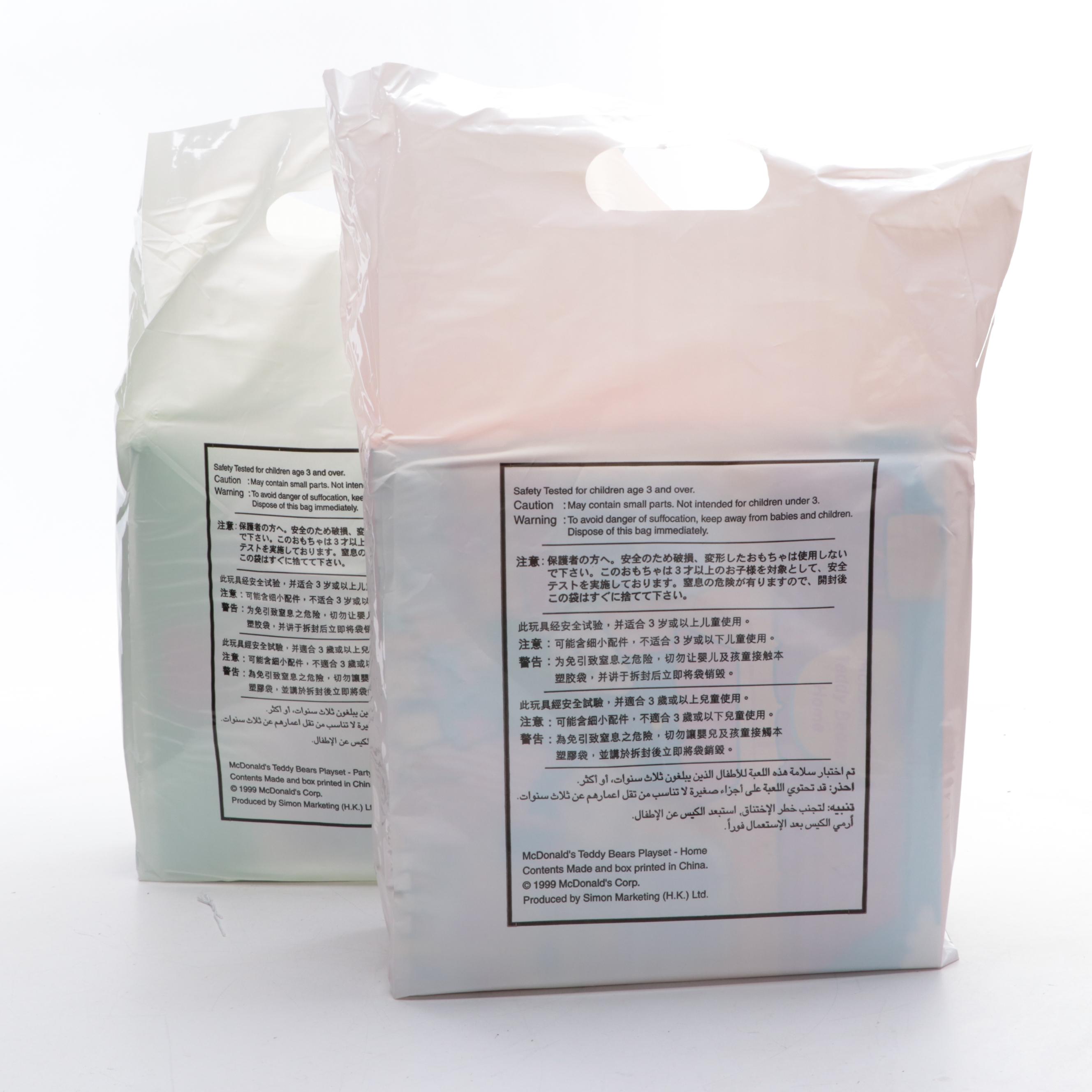 McDonald's Teddy Bears Home and Party Stuffed Bear Play Sets, 1999